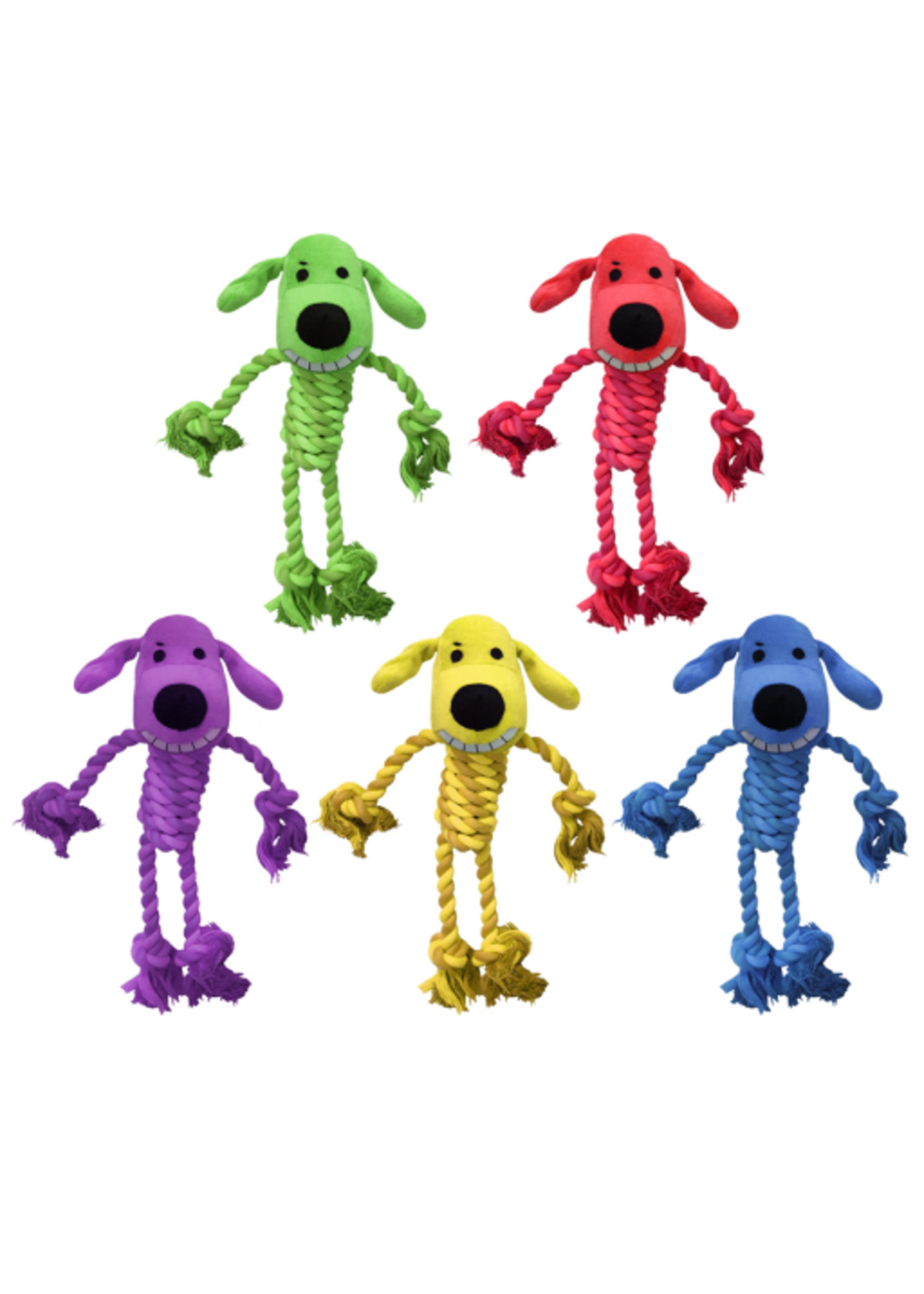 Multipet Multipet Loofa Dog Toy w/ Rope Body  Assorted  1 Each/11 in