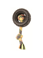 Mammoth Mammoth TireBiter II Rubber Tire Dog Toy with Rope Small 3.75"