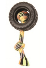 Mammoth Mammoth TireBiter II Rubber Tire Dog Toy with Rope Small 3.75"