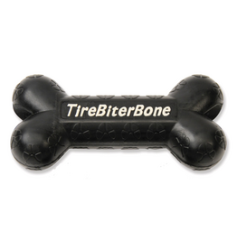 Mammoth Mammoth Pet TireBiter Bone with Treat Station Dog Toy Black Large 7.25"