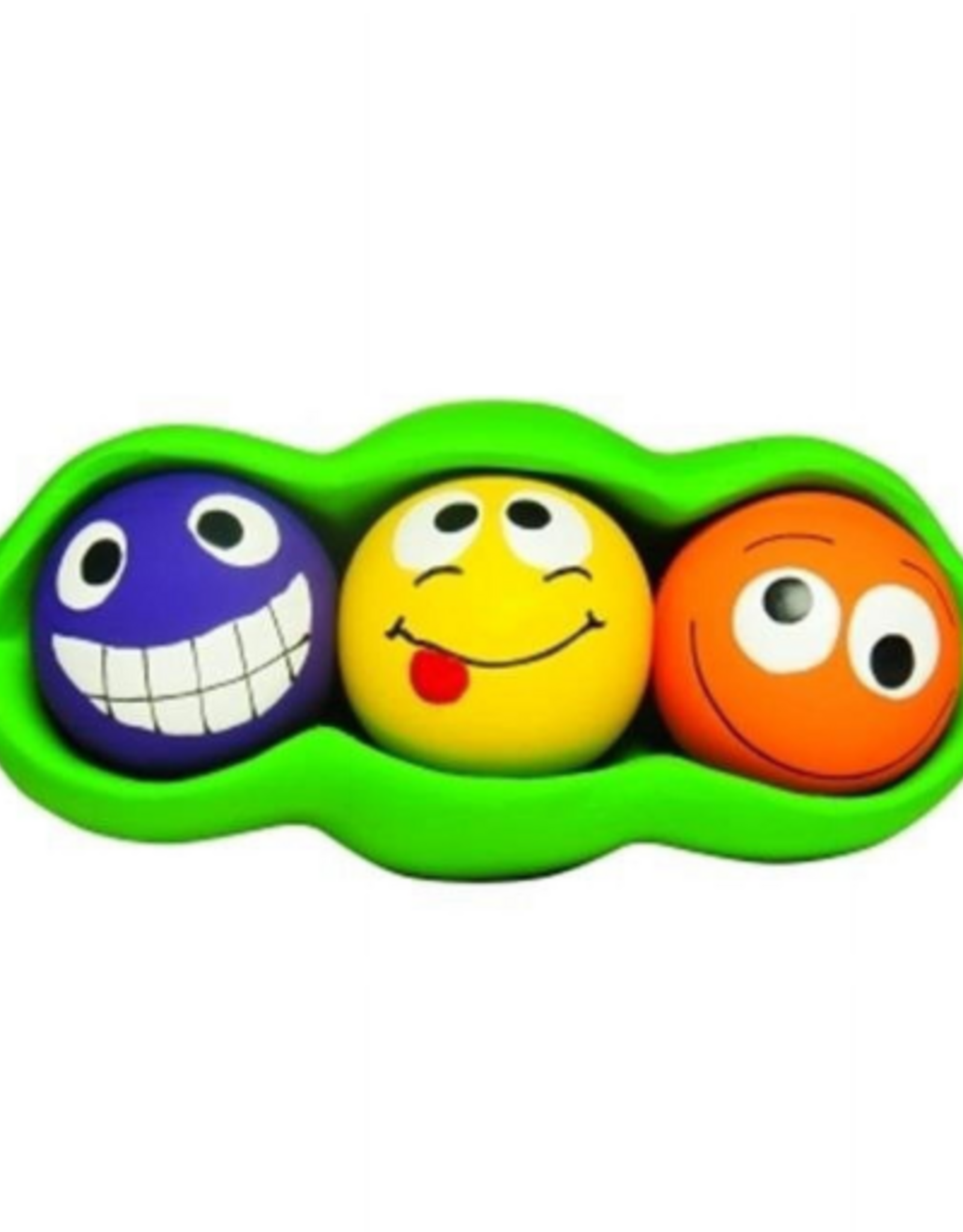 Multipet Multipet Three Peas in a Pod Latex 4-1 Dog Toy with Squeaker Balls inside Squeaker Pod  7.5