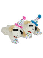 Multipet Multipet Lamb Chop with Birthday Hat Dog Toy  Assorted Colors  Size: 10.5”