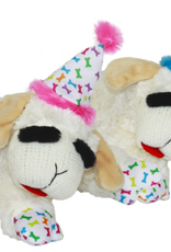 Multipet Multipet Lamb Chop with Birthday Hat Dog Toy  Assorted Colors  Size: 10.5”