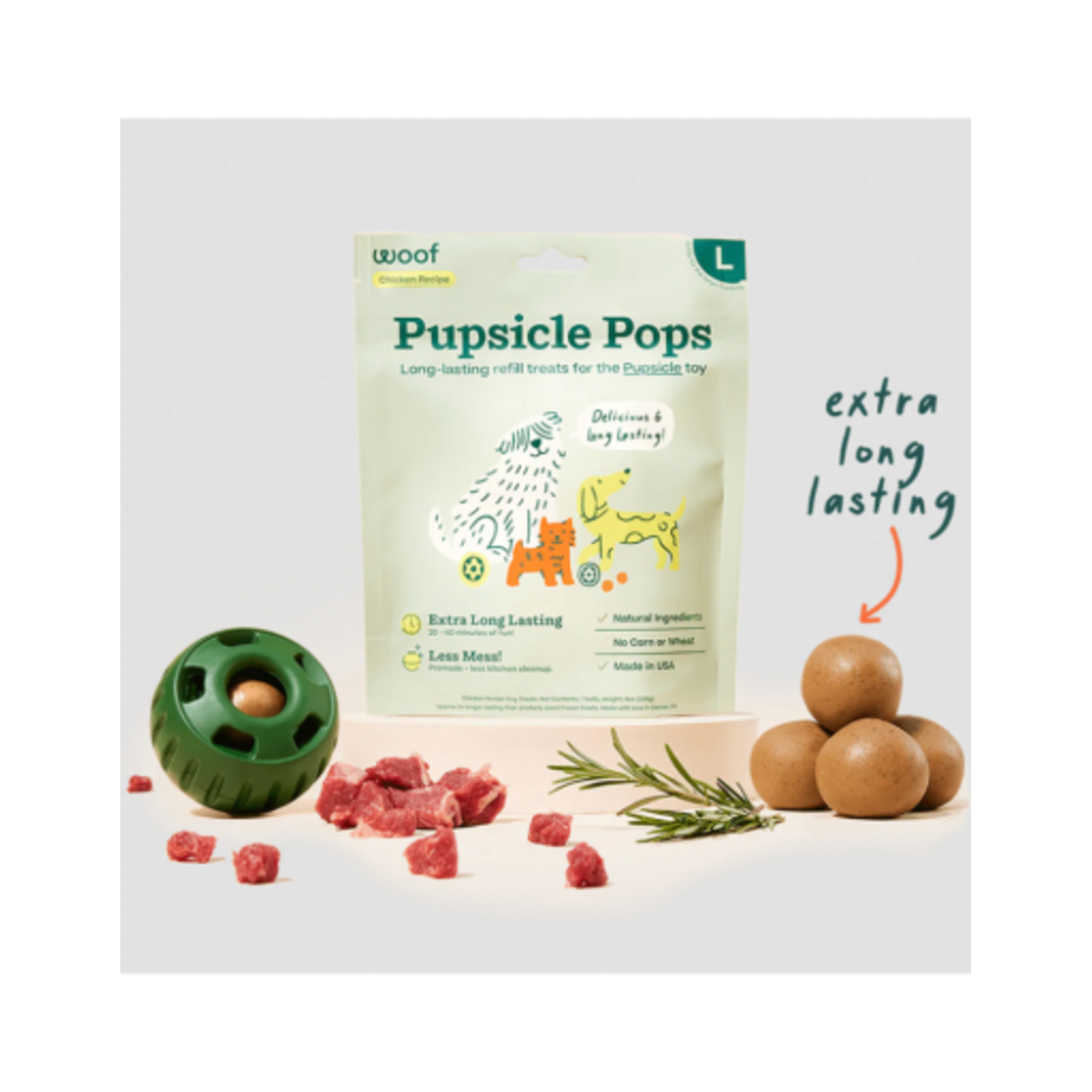Woof Woof Pupsicle Refills - Chicken Peanut Butter Pops Large 8OZ