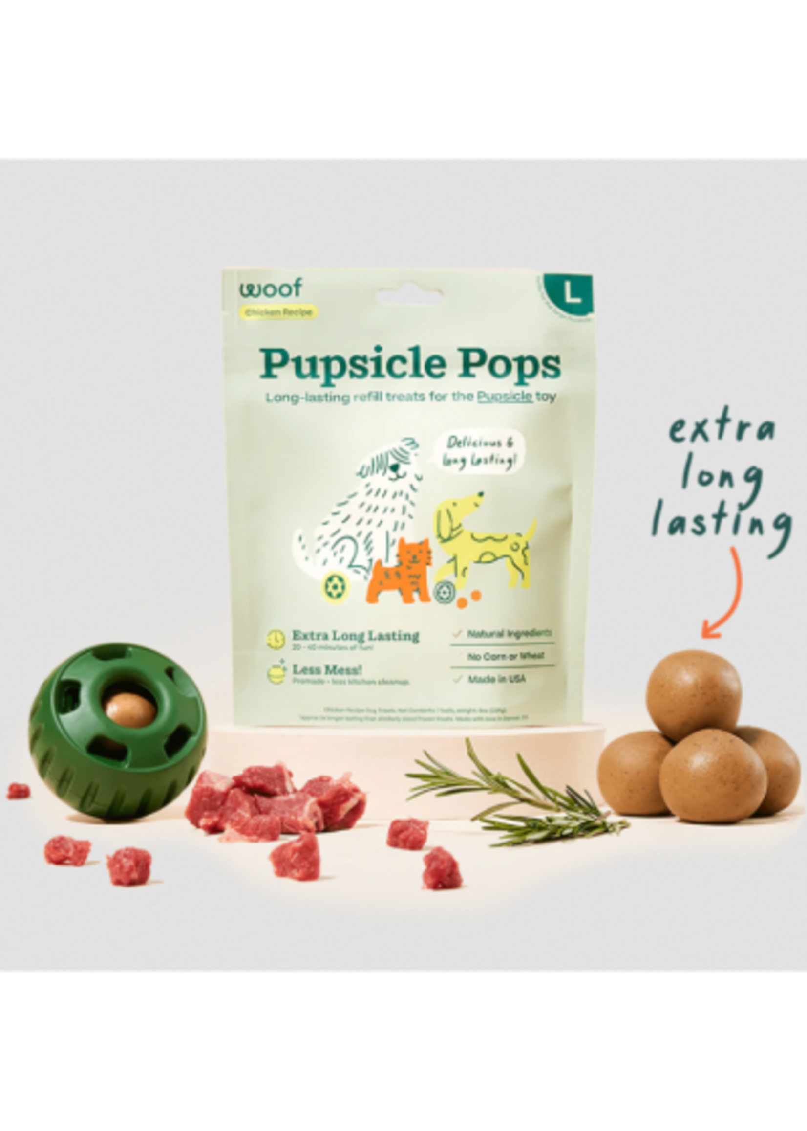 Woof Woof Pupsicle Refills - Chicken Peanut Butter Pops Large 8OZ