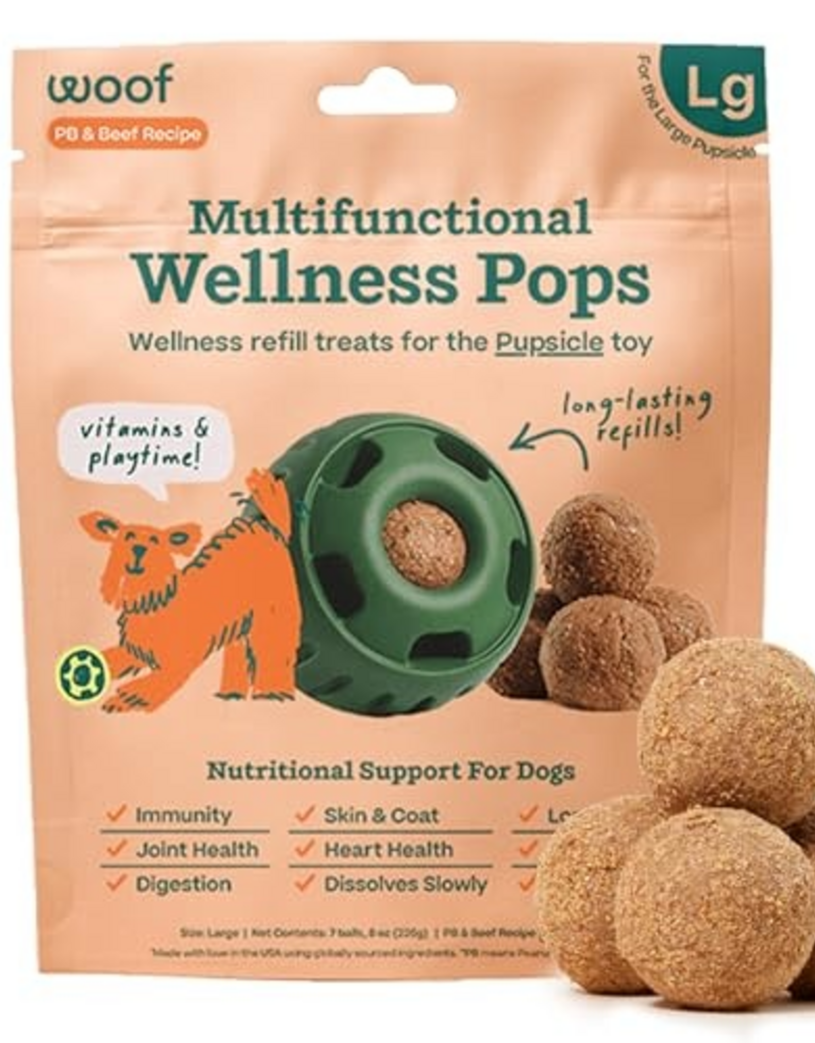Woof Woof Pupsicle Refills - All-in-1 Multifunctional Wellness Pops - Large 8 oz