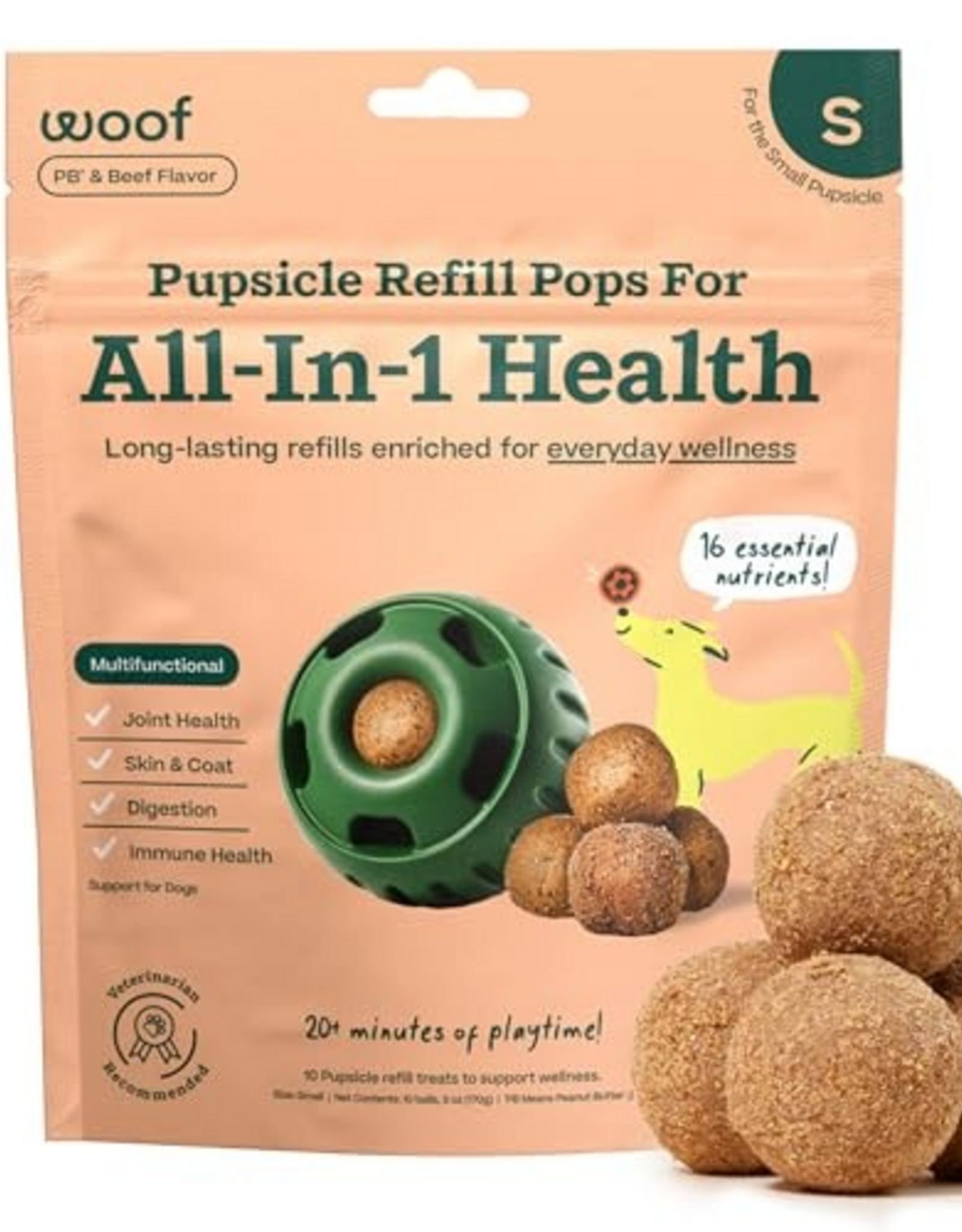 Woof Woof Pupsicle Refills - Multifunctional Wellness Pops - Small 6 oz