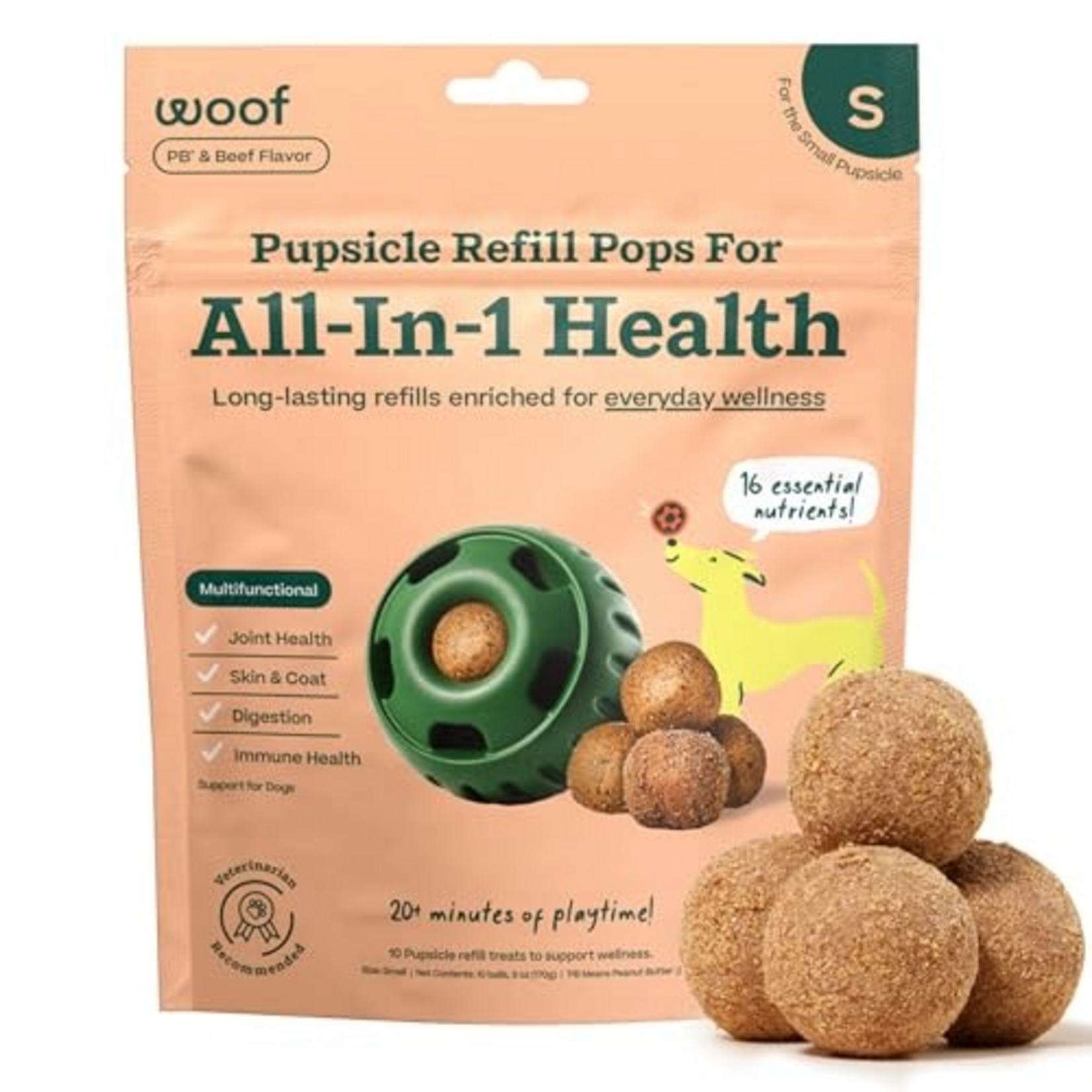 Woof Woof Pupsicle Refills - Multifunctional Wellness Pops - Small 6 oz