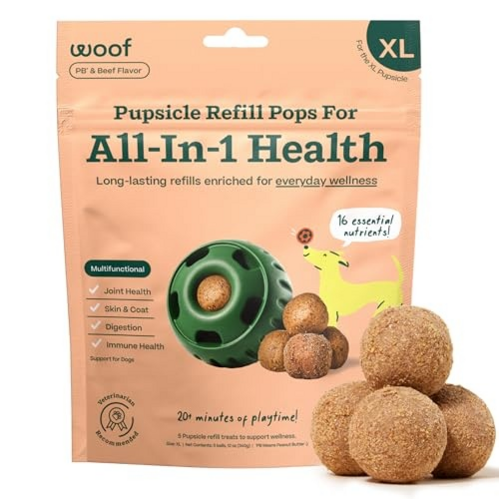 Woof Woof Pupsicle Refills - All-in-1 Multifunctional Wellness Pops - XLarge 12 oz