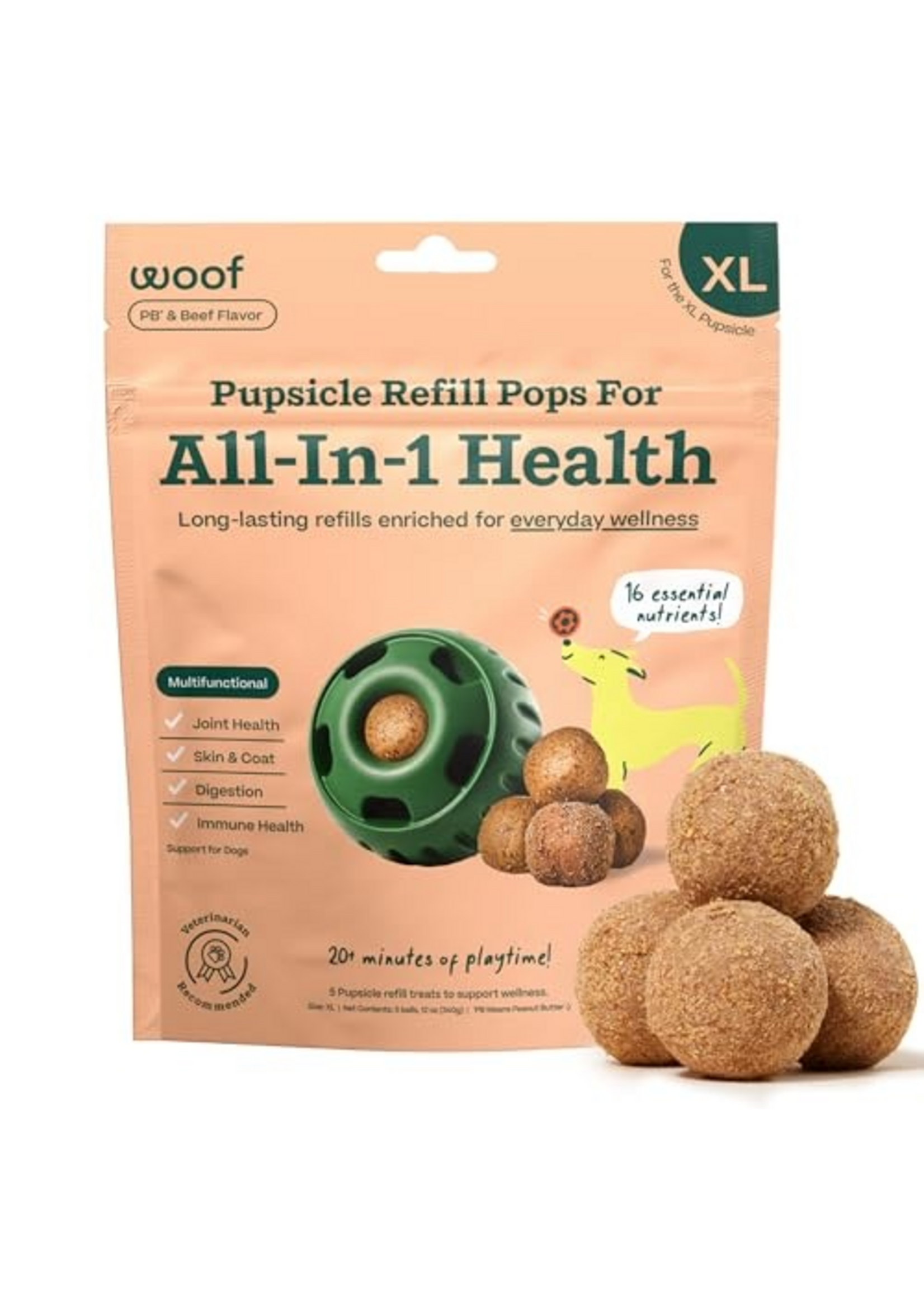 Woof Woof Pupsicle Refills - All-in-1 Multifunctional Wellness Pops - XLarge 12 oz