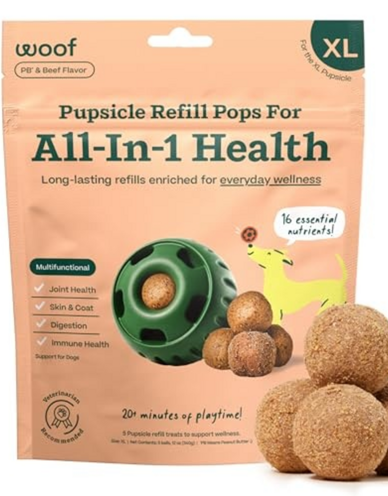 Woof Woof Pupsicle Refills - All-in-1 Multifunctional Wellness Pops - XLarge 12 oz