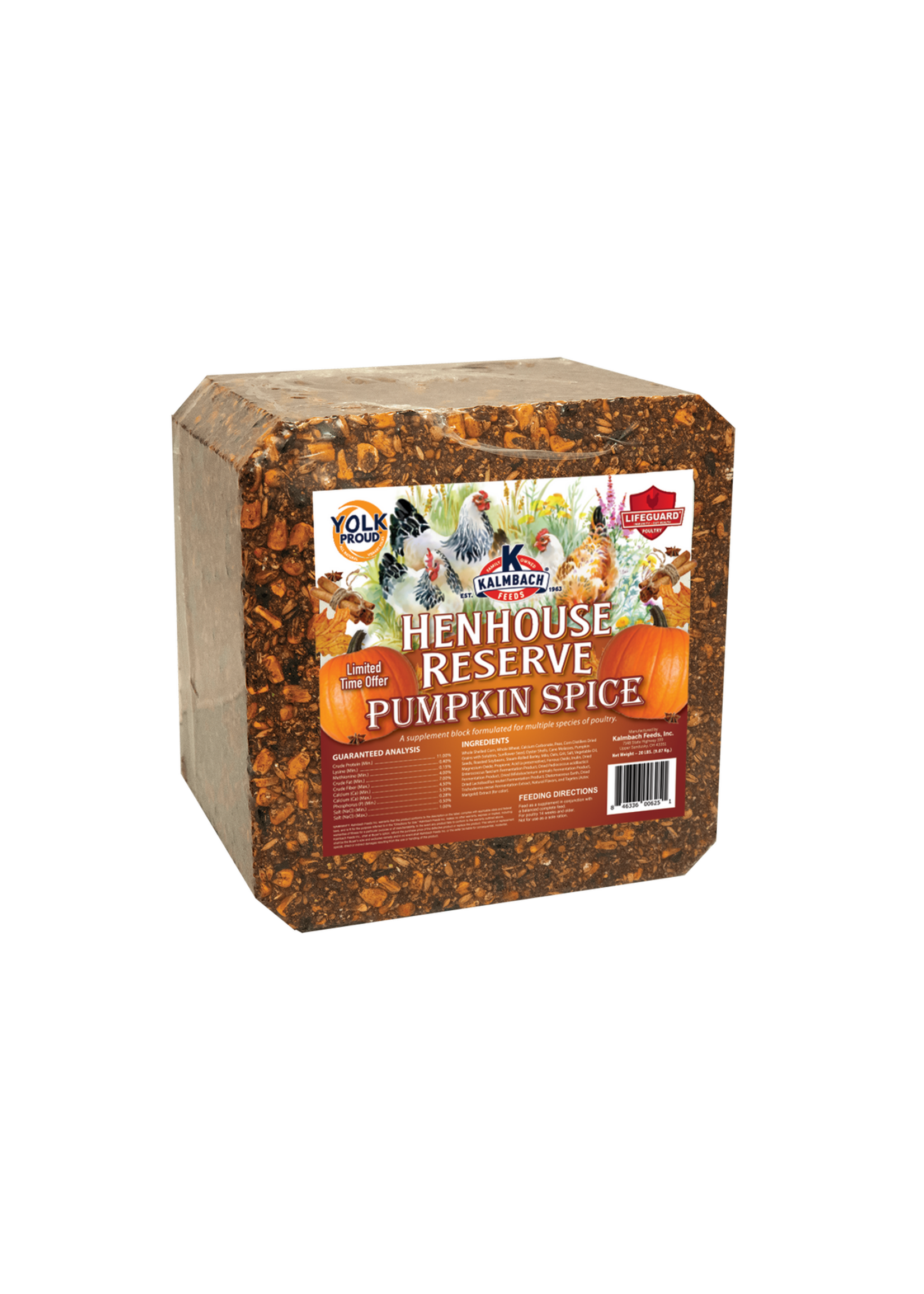 Kalmbach KALMBACH HENHOUSE RESERVE PUMPKIN SPICE BLOCK - 20 lb