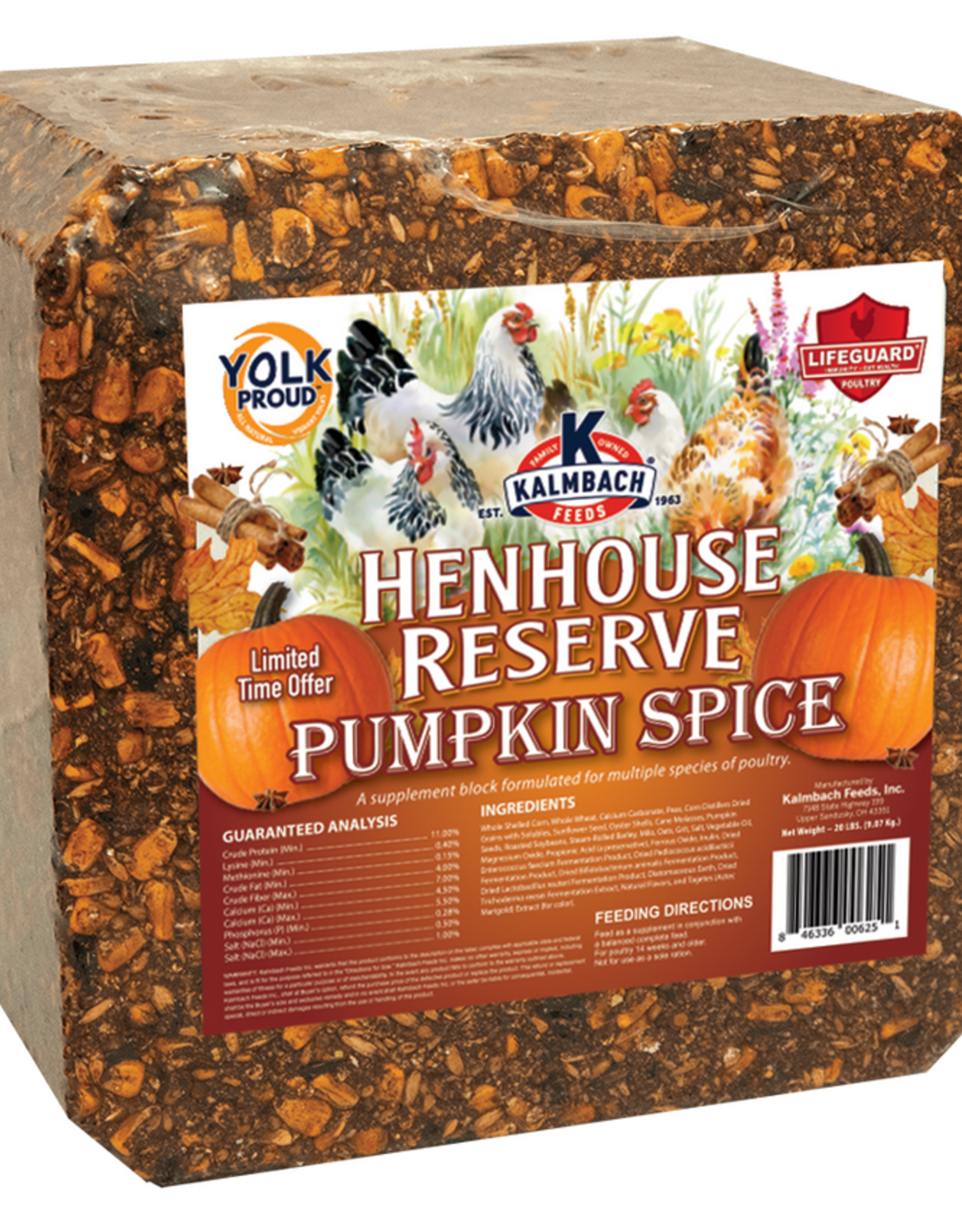 KALMBACH KALMBACH HENHOUSE RESERVE PUMPKIN SPICE BLOCK 20 lbs