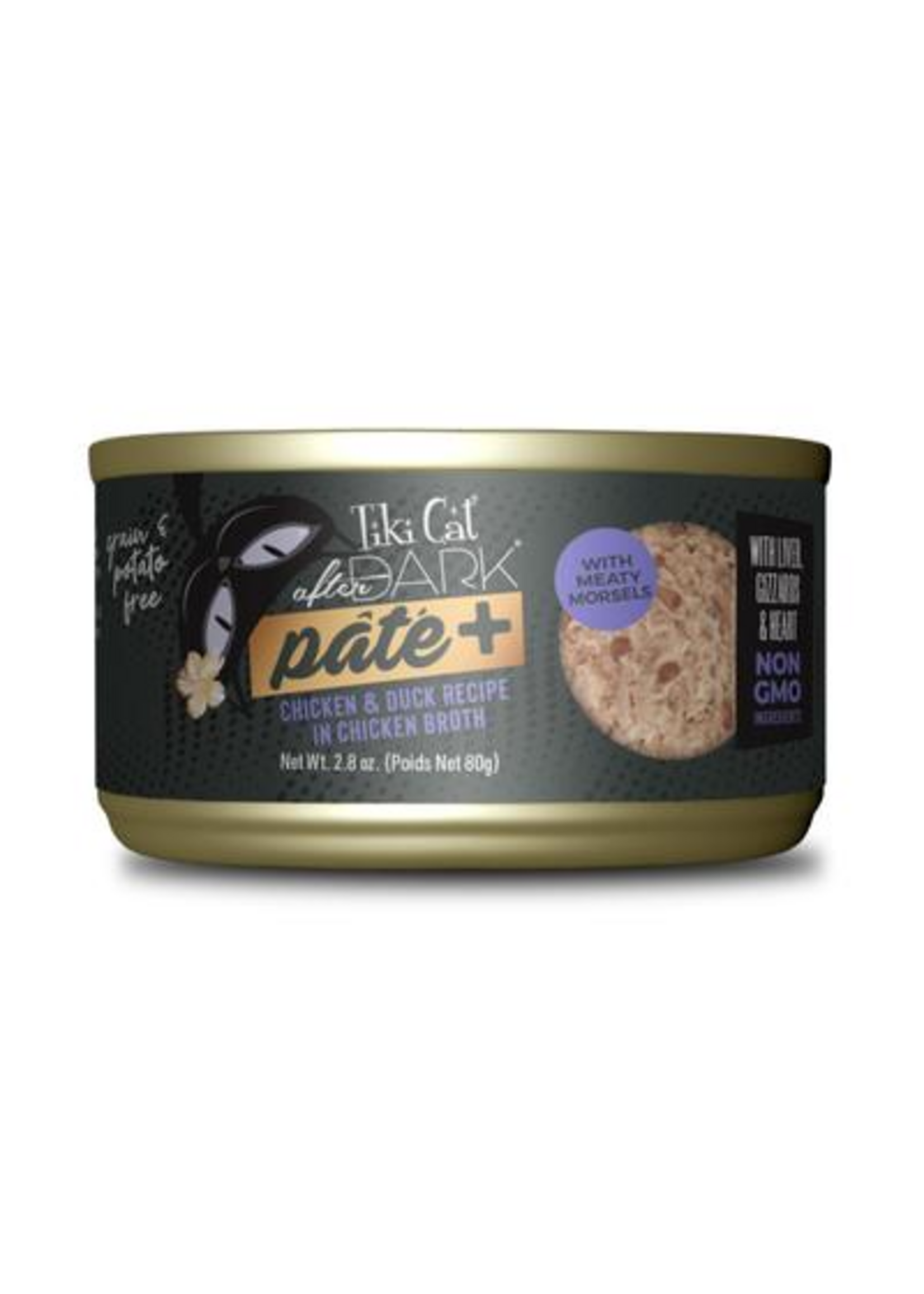 Tiki Cat Tiki Cat After Dark Pate Chicken & Duck Wet Cat Food 2.8 oz. Cans Case of 12