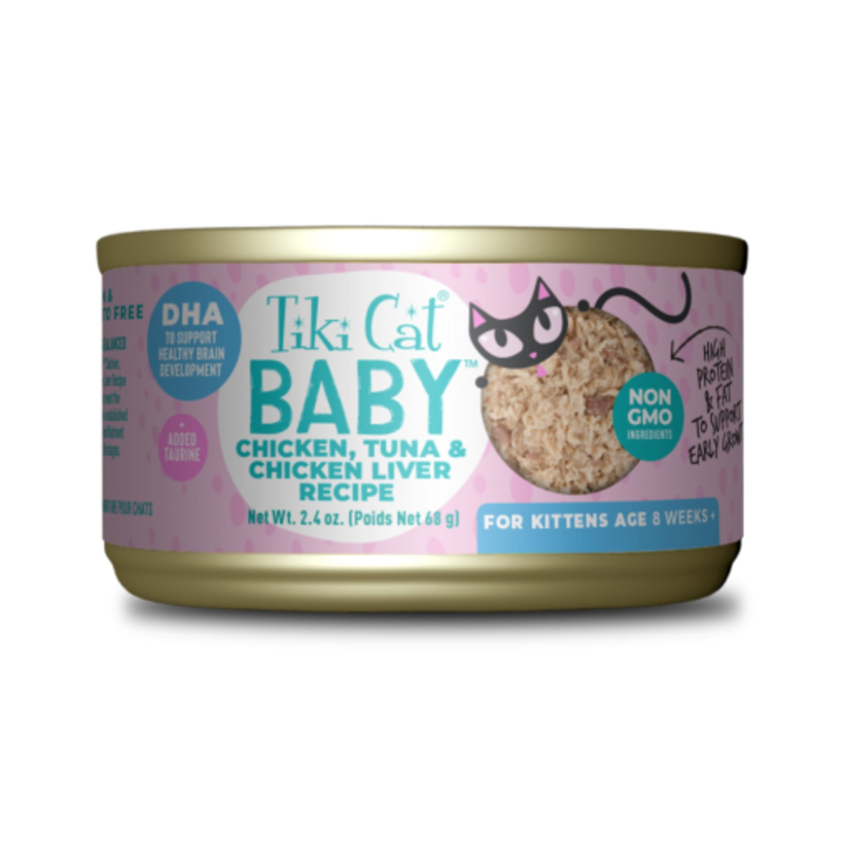 Tiki Cat Tiki Cat Baby Kitten Chicken, Tuna, & Chicken Liver Wet Cat Food 2.4 oz. Case of 12