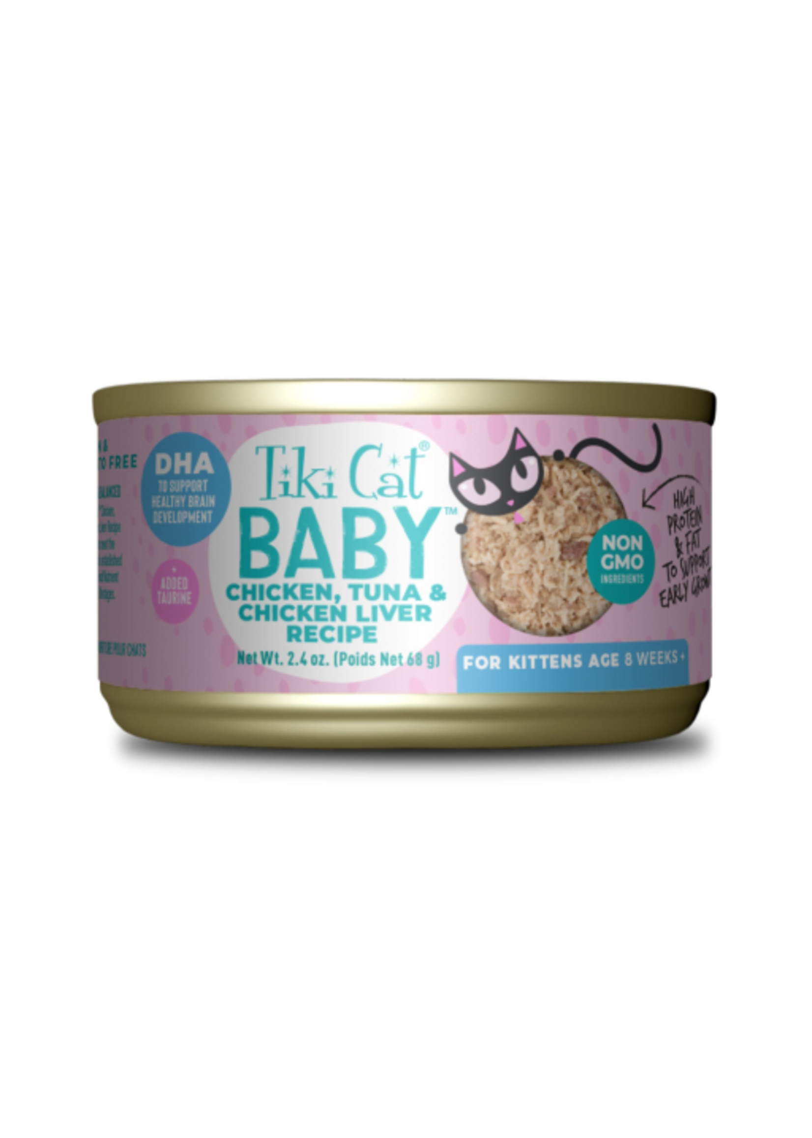 Tiki Cat Tiki Cat Baby Kitten Chicken, Tuna, & Chicken Liver Wet Cat Food 2.4 oz. Case of 12