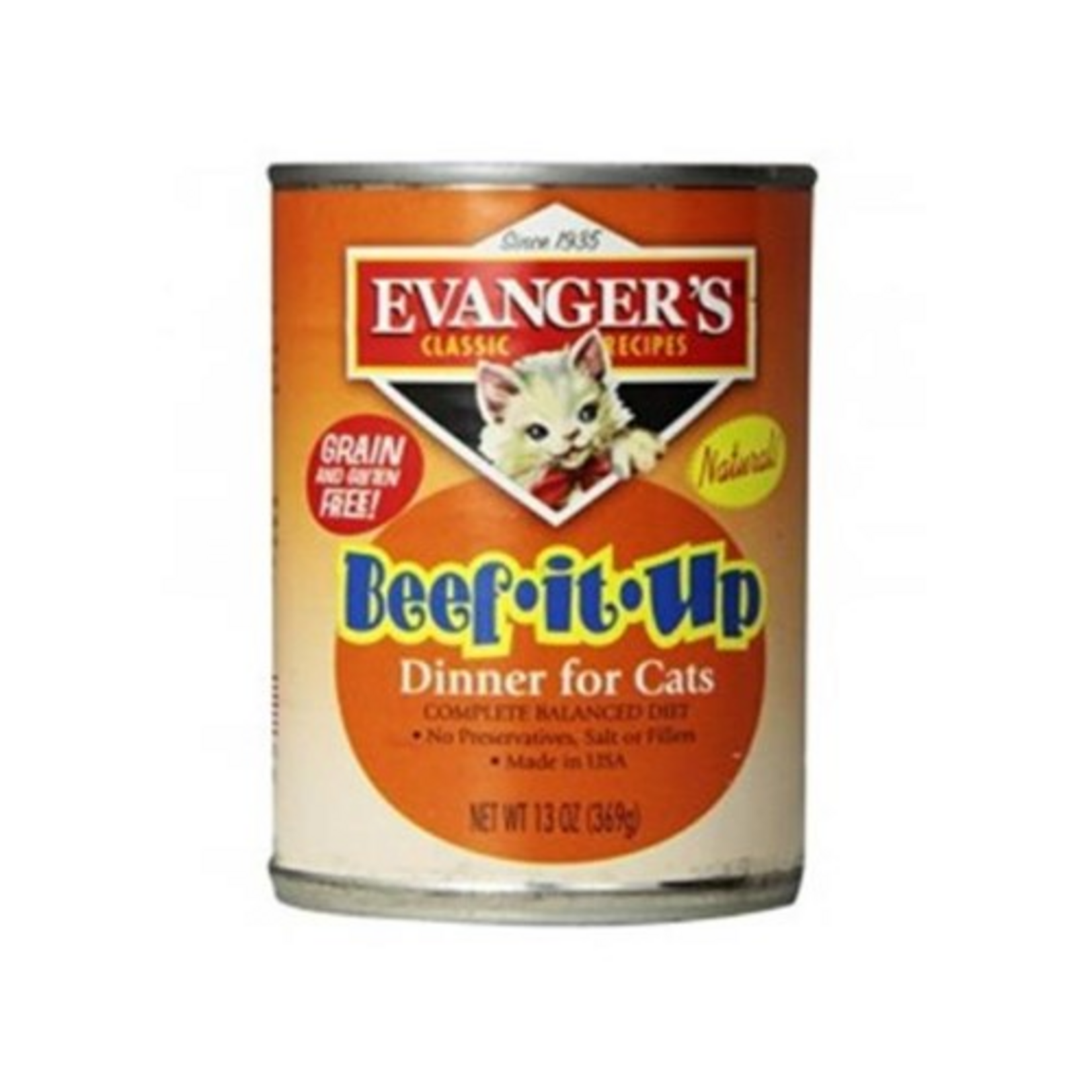 Evanger's Evanger's Natural Classic Beef It Up Dinner Wet Cat Food 12.8 oz. Cans Case of 12