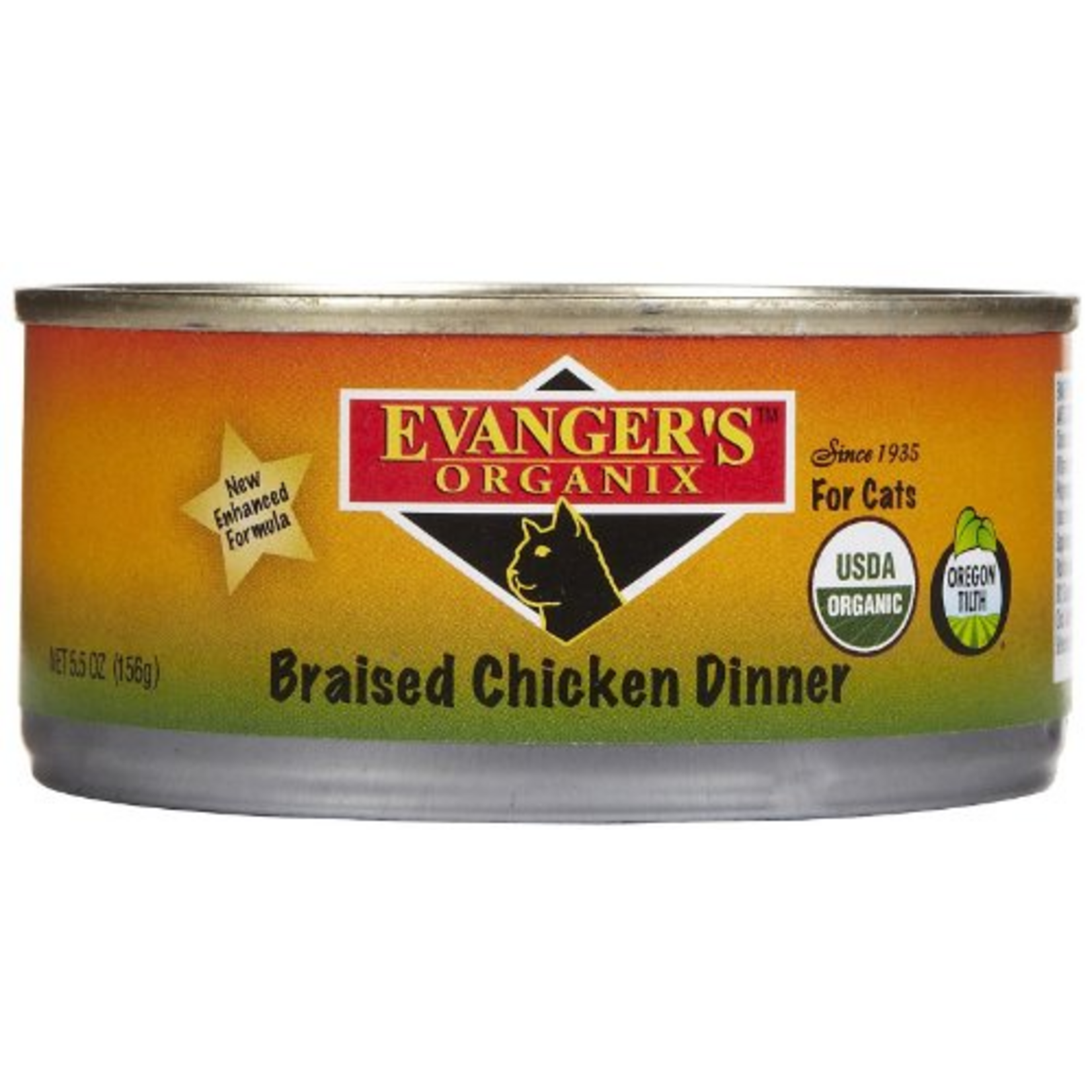 Evanger's Evanger's Organic Braised Chicken Wet Cat Food - 5.5 Oz Cans Case of 24