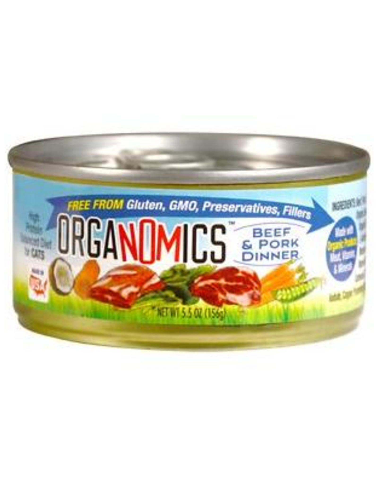 Evanger's Evanger's Organomics Beef & Pork Dinner Wet Cat Food - 5.5  Oz Cans Case of 24