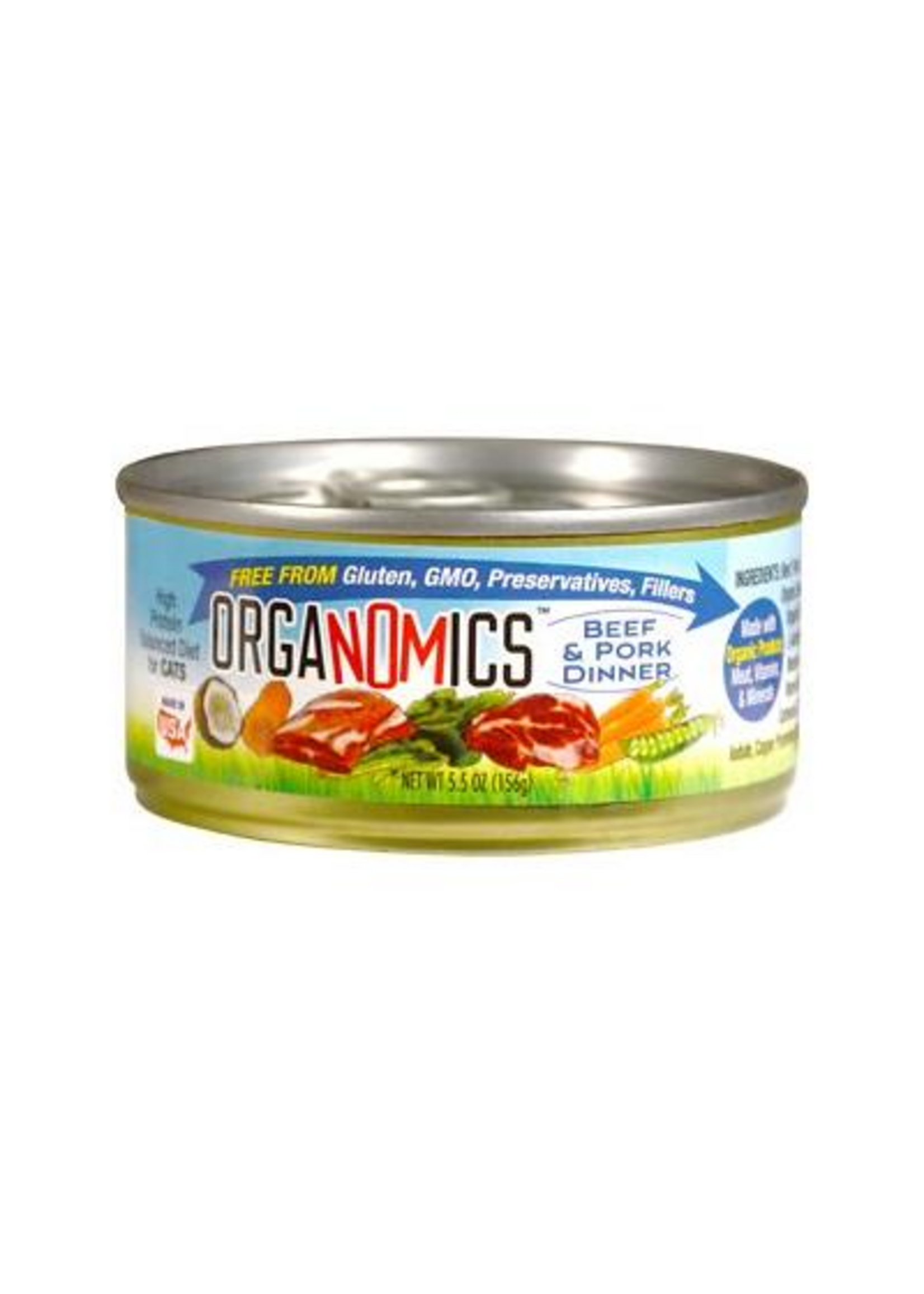 Evanger's Evanger's Organomics Beef & Pork Dinner Wet Cat Food - 5.5  Oz Cans Case of 24
