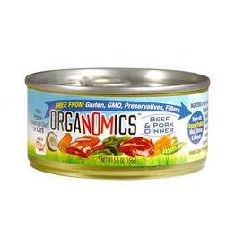 Evanger's Evanger's Organomics Beef & Pork Dinner Wet Cat Food - 5.5  Oz Cans Case of 24