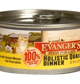 Evanger's Evanger's Super Premium Quail Dinner Wet Cat Food - 5.5 Oz Cans Case of 24