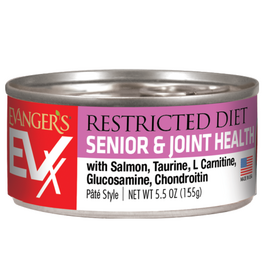 Evanger's Evangers EVX Restricted Diet Senior & Joint Health Salmon & Taurine Wet Cat Food 5.5 Oz Cans Case of 24