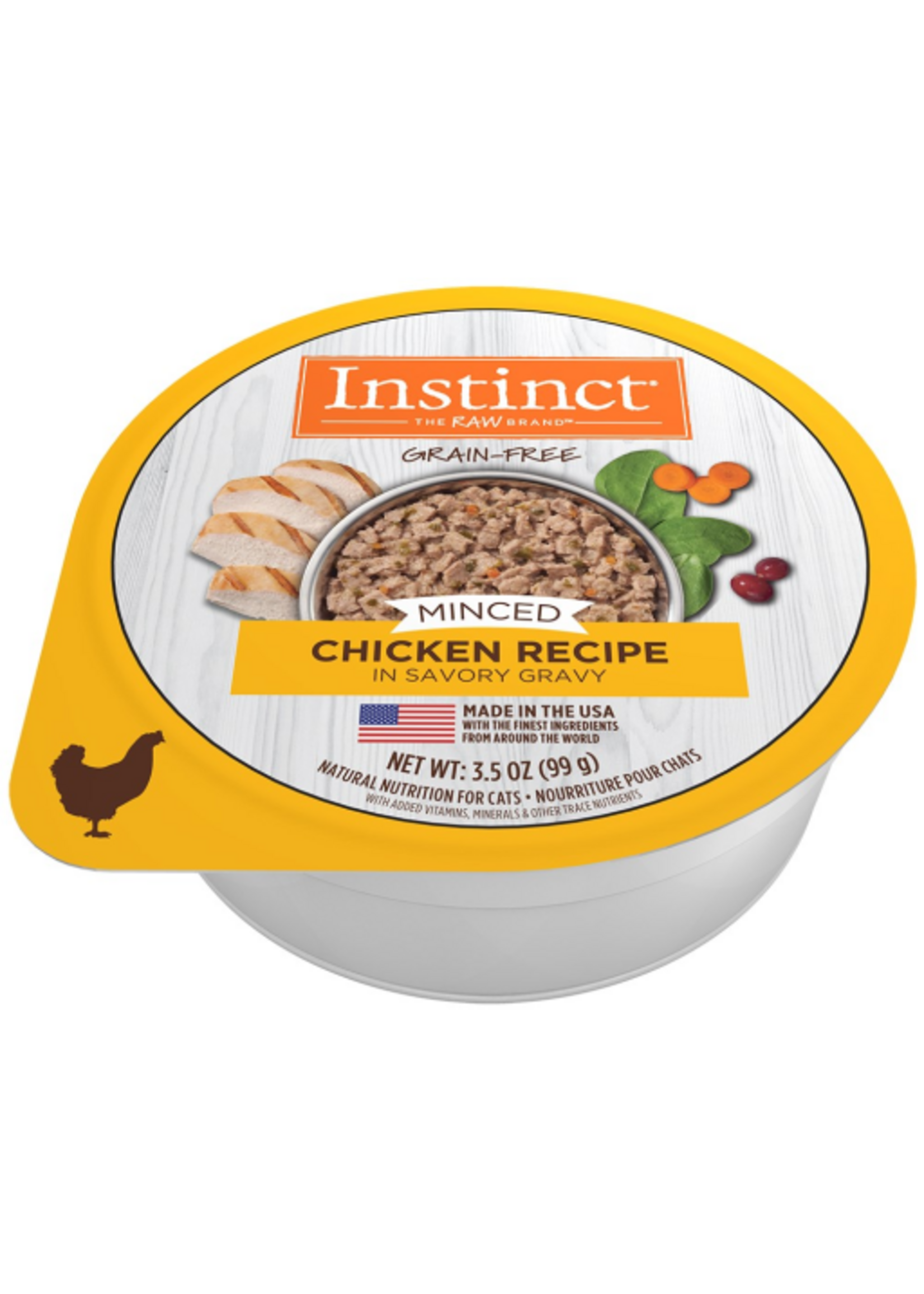Instinct Instinct Minced Chicken Recipe Wet Cat Food 3.5 oz. Trays, Case of 12