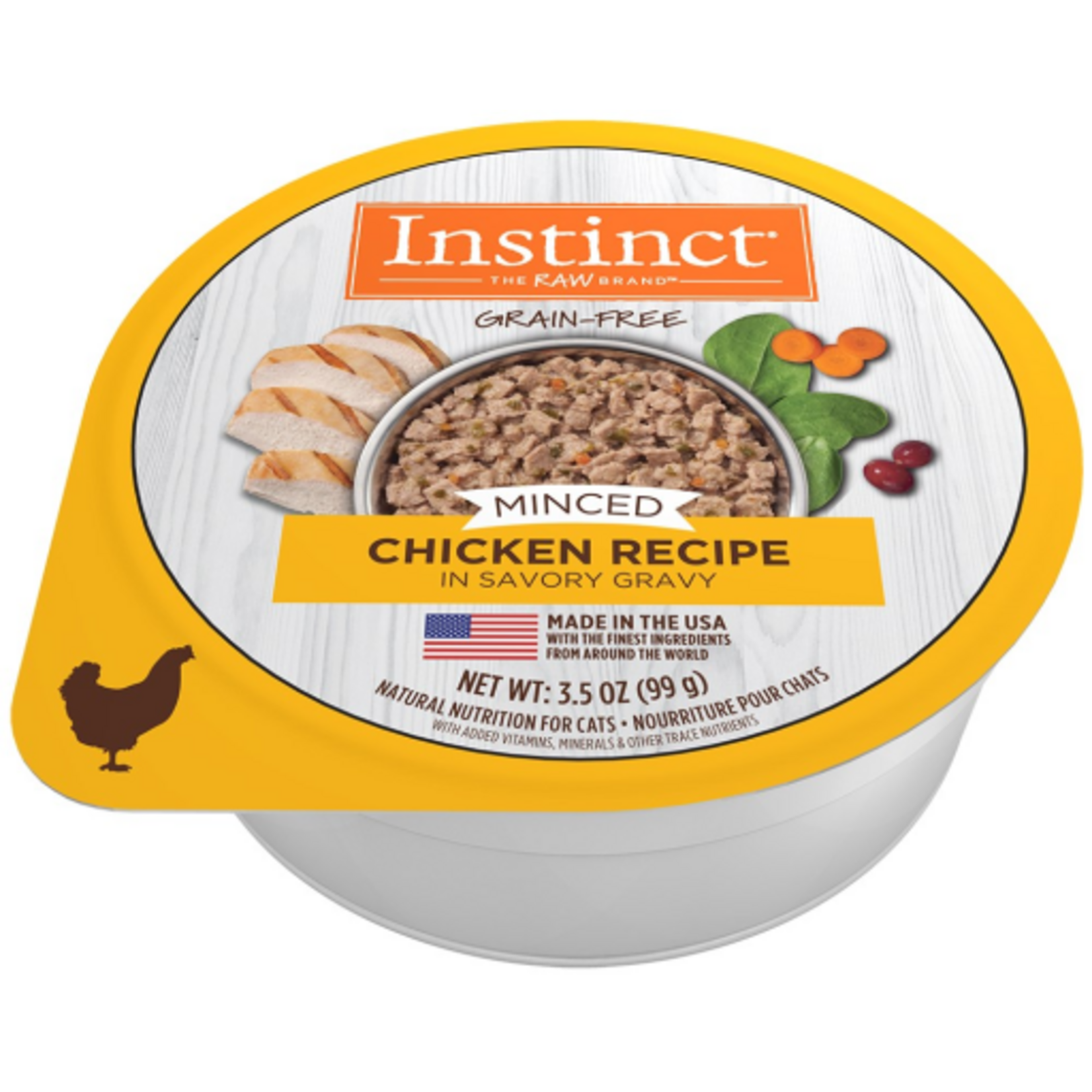 Instinct Instinct Minced Chicken Recipe Wet Cat Food 3.5 oz. Trays, Case of 12