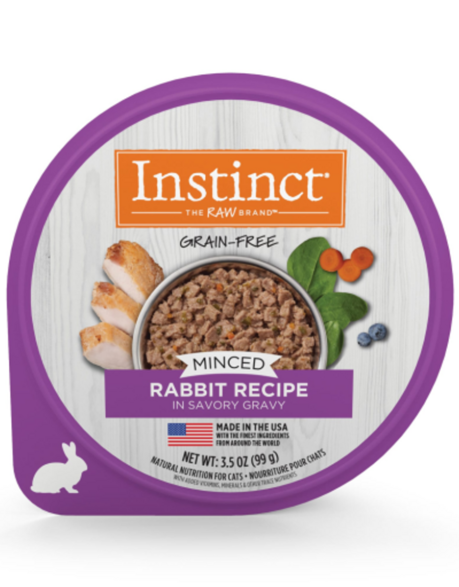 Instinct Instinct Minced Rabbit Recipe Wet Cat Food 3.5 oz. Trays, Case of 12