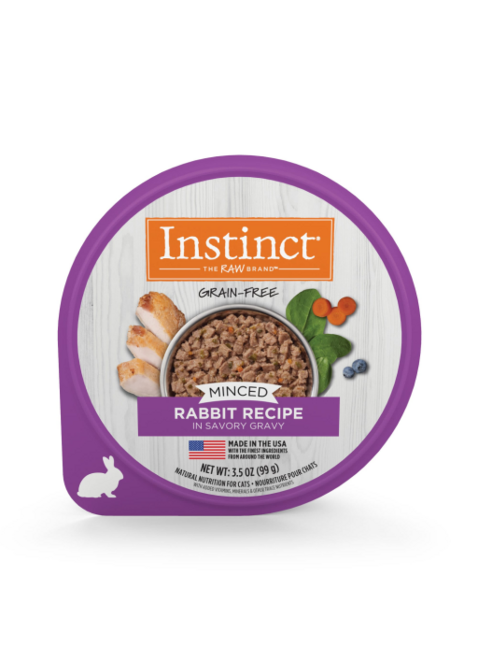 Instinct Instinct Minced Rabbit Recipe Wet Cat Food 3.5 oz. Trays, Case of 12