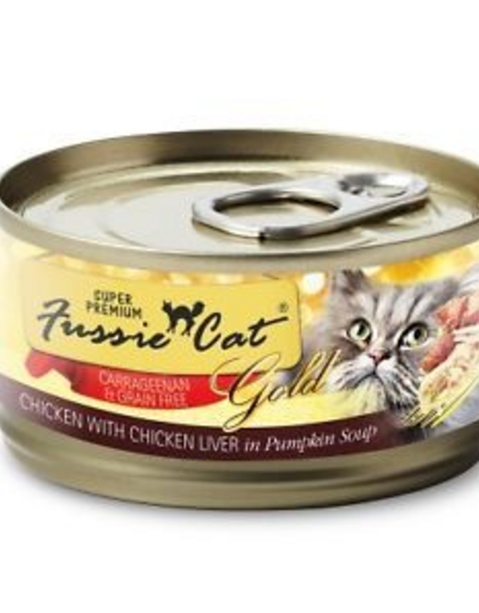 Fussie Cat Fussie Cat Super Premium Chicken with Chicken Liver Formula in Pumpkin Soup 2.82 oz cans, Case of 24