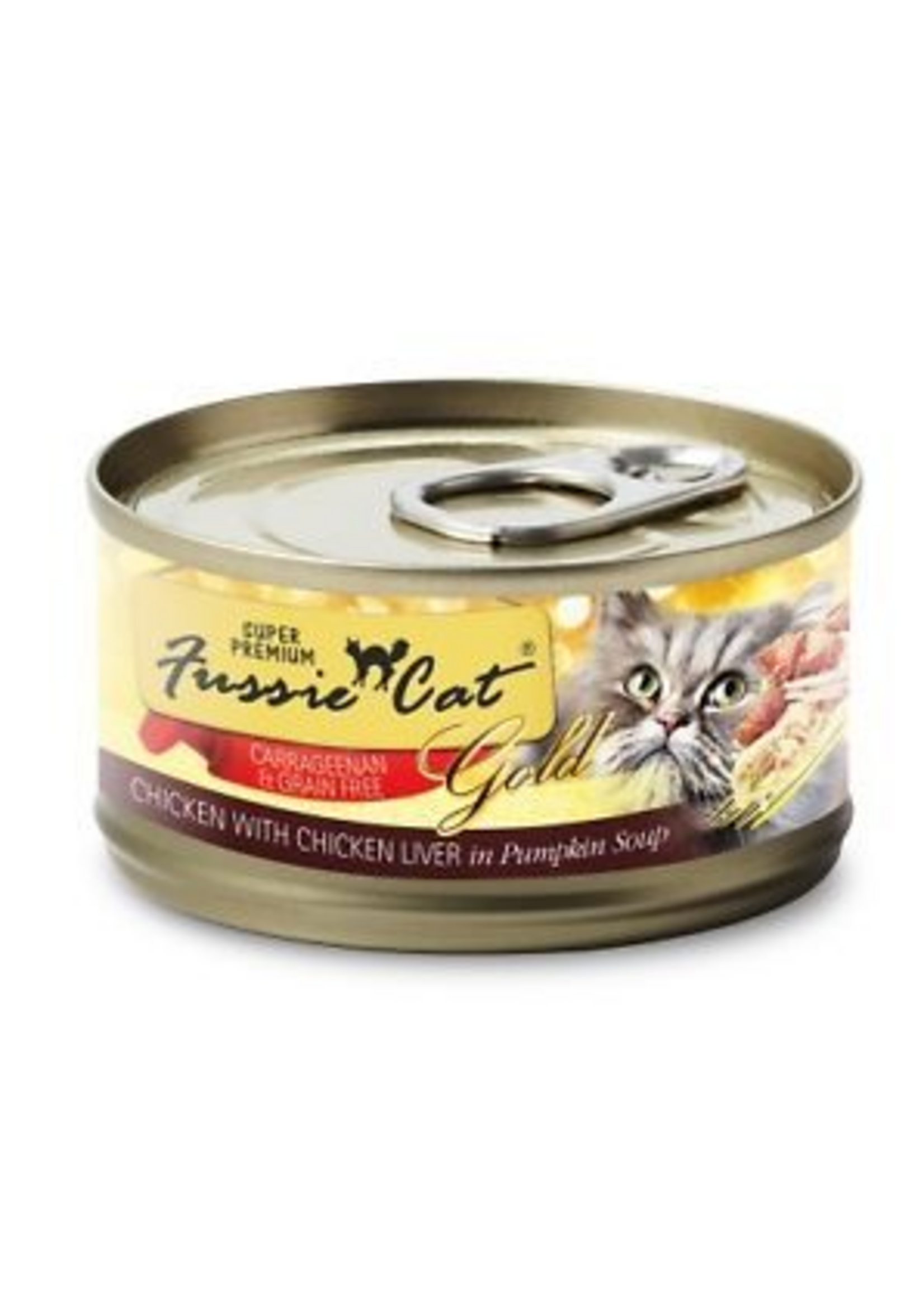 Fussie Cat Fussie Cat Super Premium Chicken with Chicken Liver Formula in Pumpkin Soup 2.82 oz cans, Case of 24