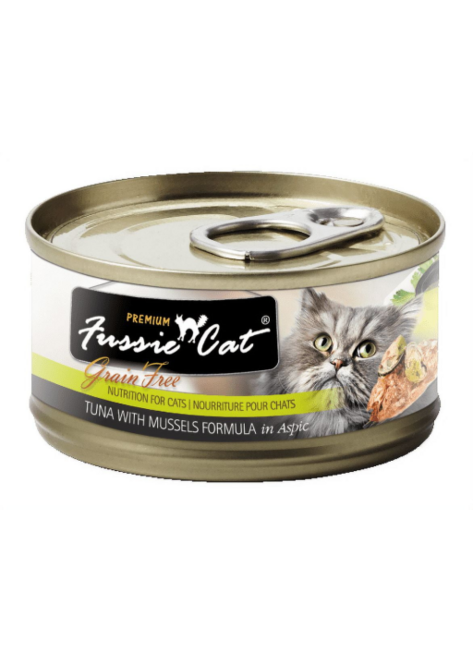 Fussie Cat Fussie Cat Premium Tuna with Mussels Formula in Aspic 2.82oz cans, Case of 24