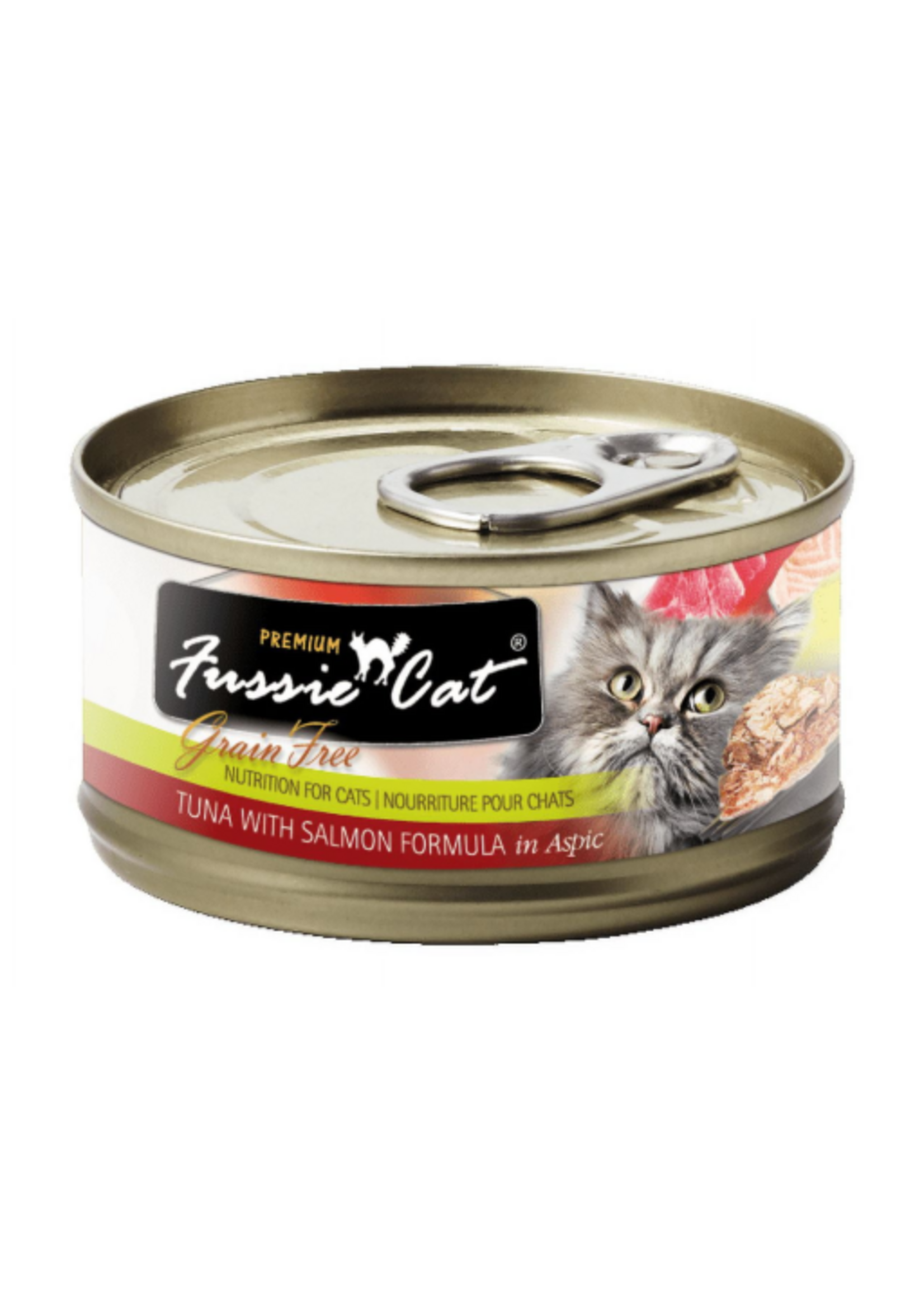 Fussie Cat Fussie Cat Premium Tuna with Salmon Formula in Aspic 2.82oz cans, Case of 24