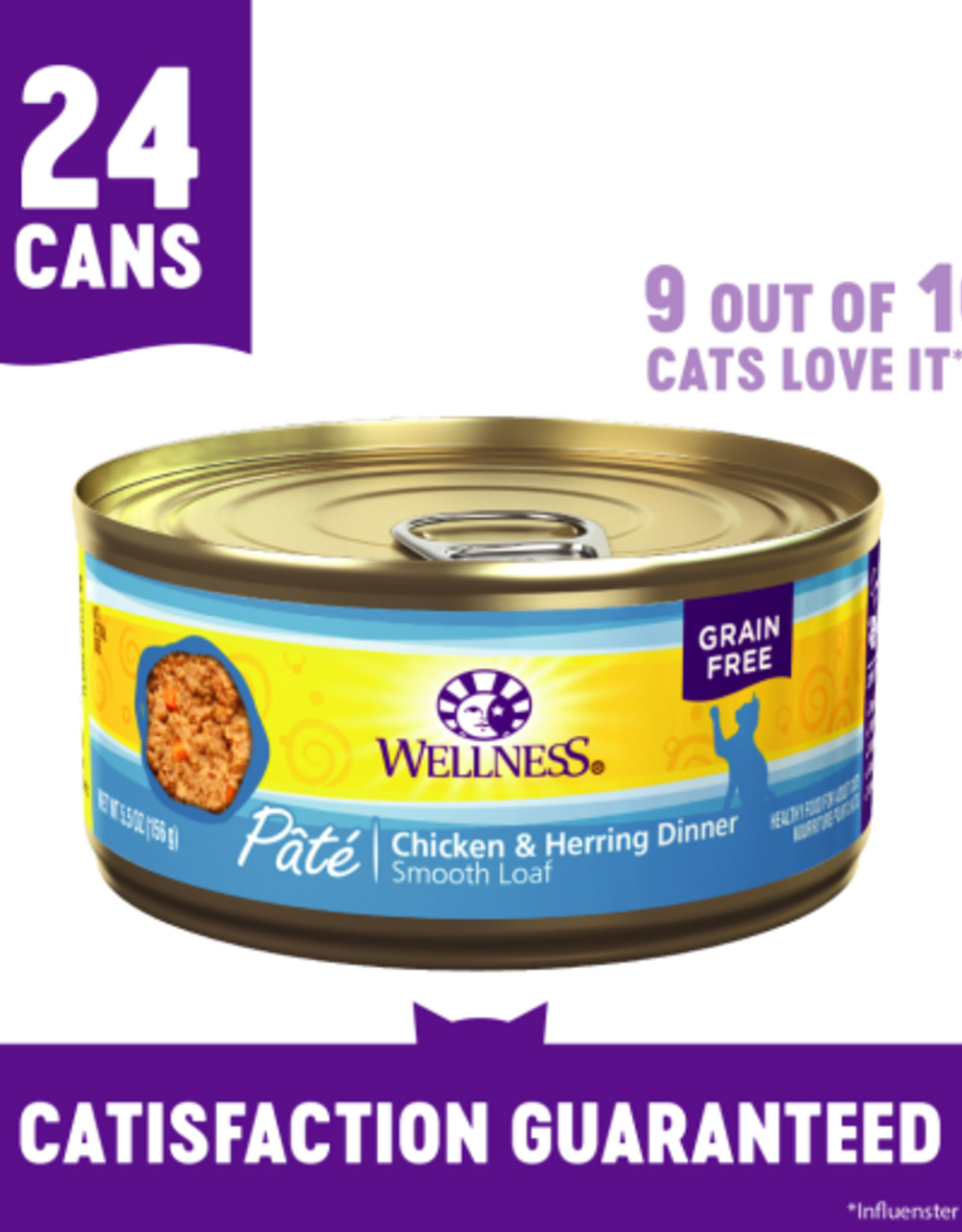 Wellness Wellness Cat Chicken & Herring Pate 5.5 Oz Cans, Case of 24