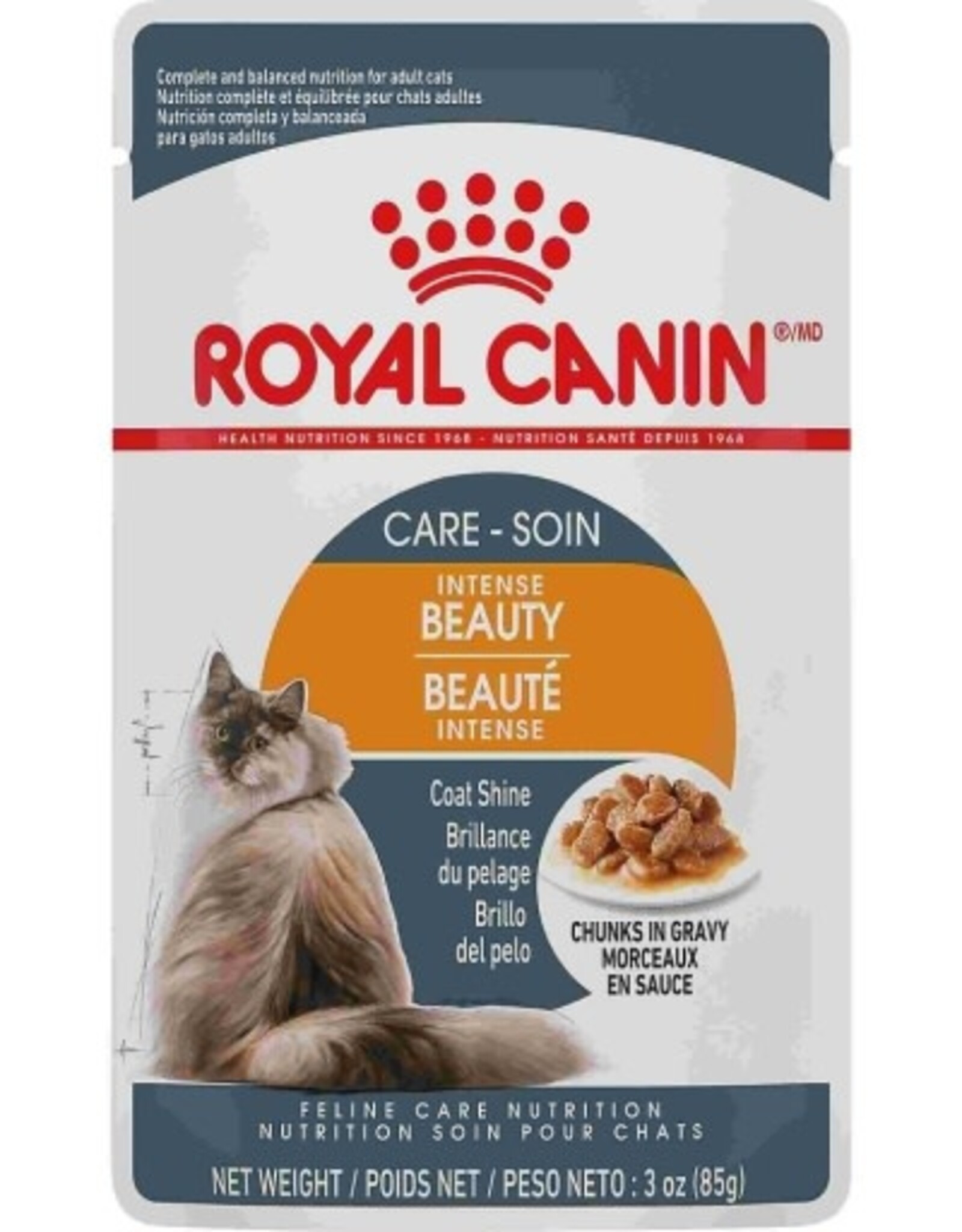 Royal Canin Royal Canin Hair & Skin Care Chunks in Gravy Wet Cat Food, 3-oz Pouches, Case of 12