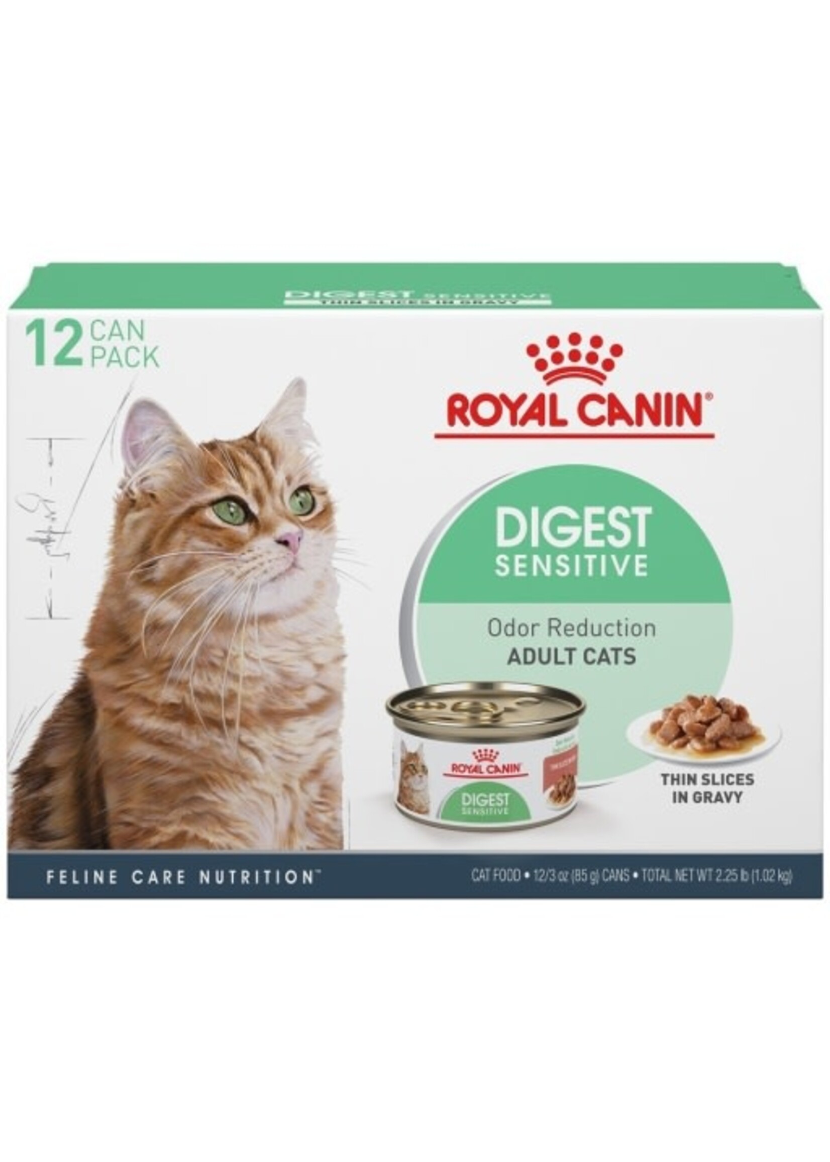 Royal Canin Royal Canin Digestive Sensitive Thin Slices in Gravy Wet Cat Food - 3 Oz Cans, Case of 12