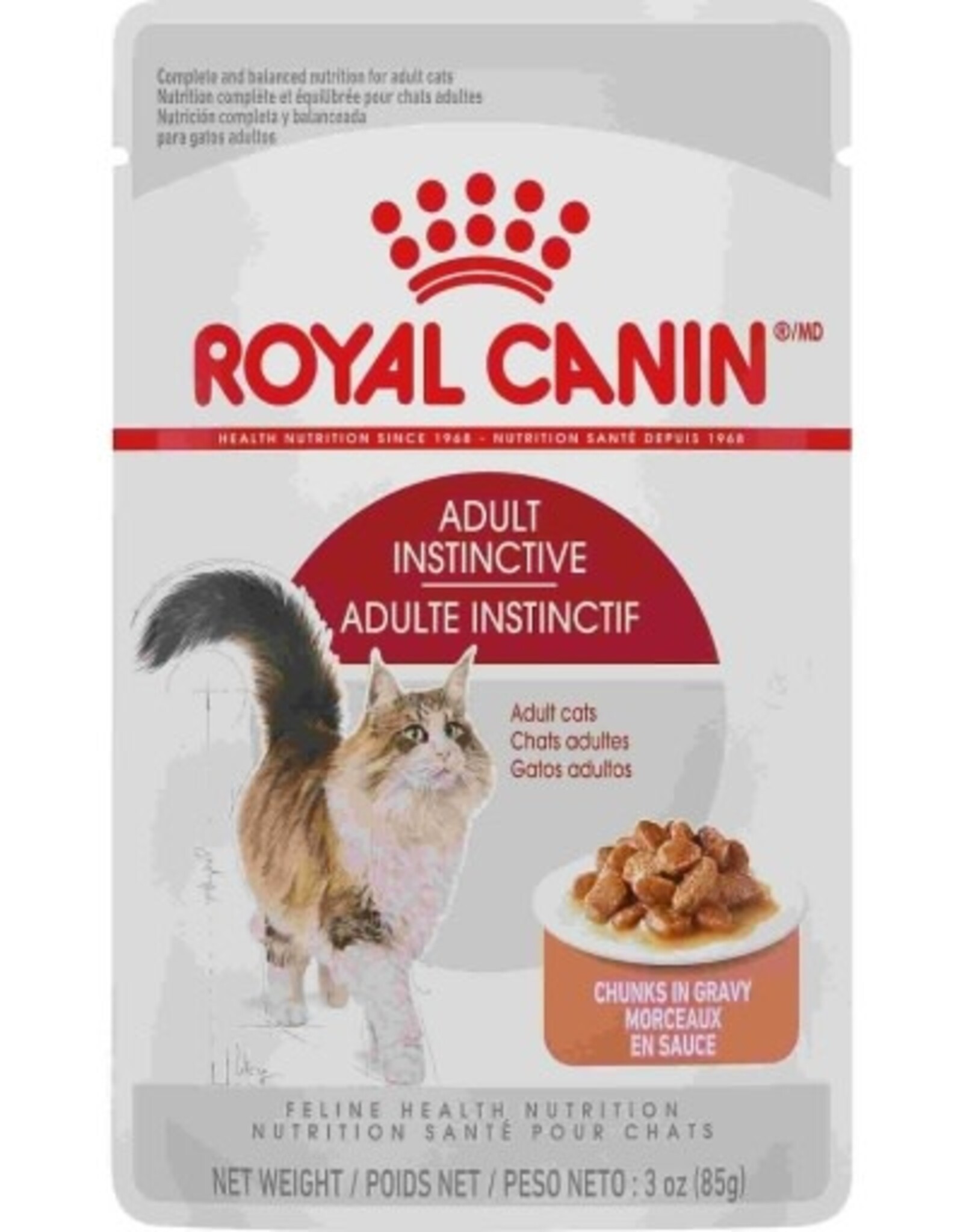 Royal Canin Royal Canin Adult Instinctive Chunks in Gravy Wet Cat Food 3-oz Pouches, Case of 12