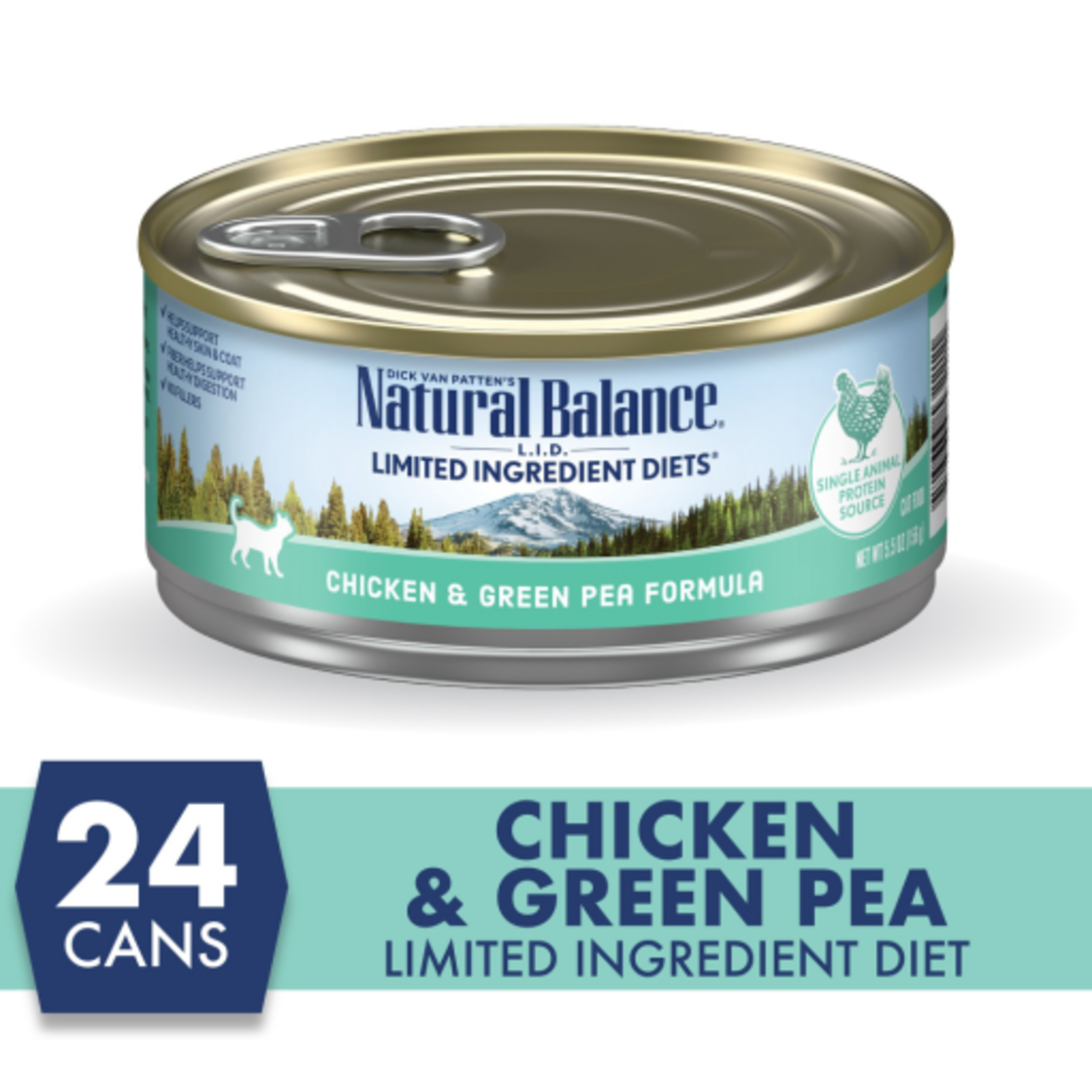 Natural Balance Natural Balance LID Chicken & Green Pea Wet Cat Food 5.5 Oz Cans, Case of 24