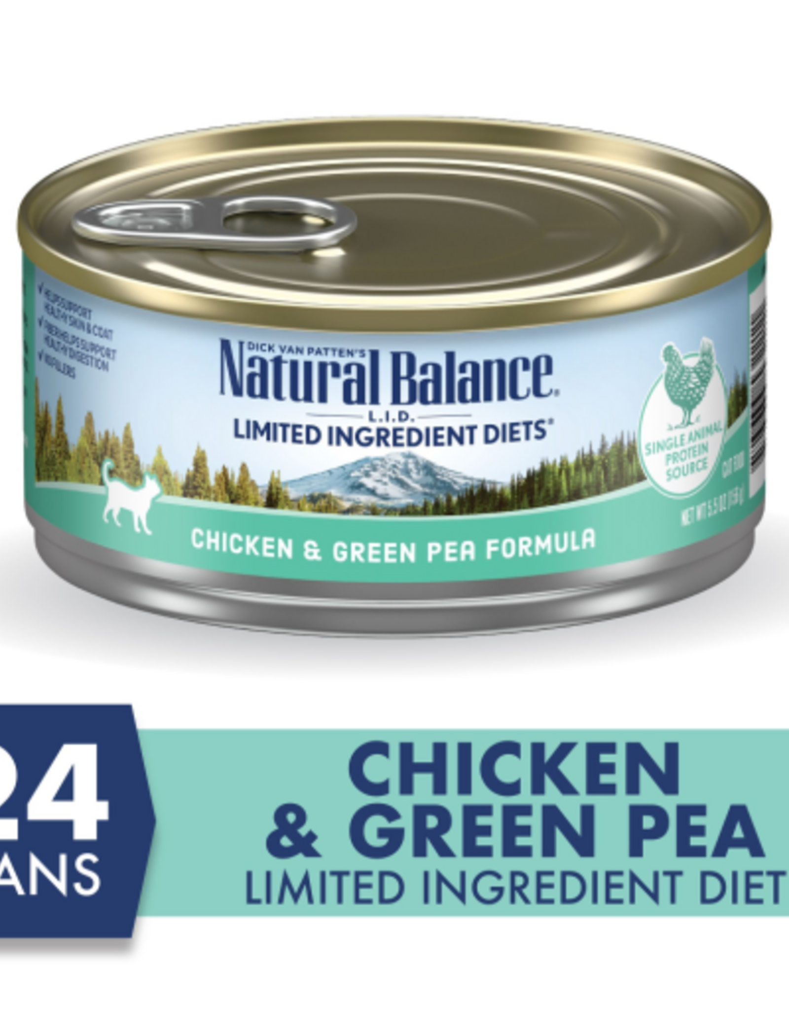 Natural Balance Natural Balance LID Chicken & Green Pea Wet Cat Food 5.5 Oz Cans, Case of 24