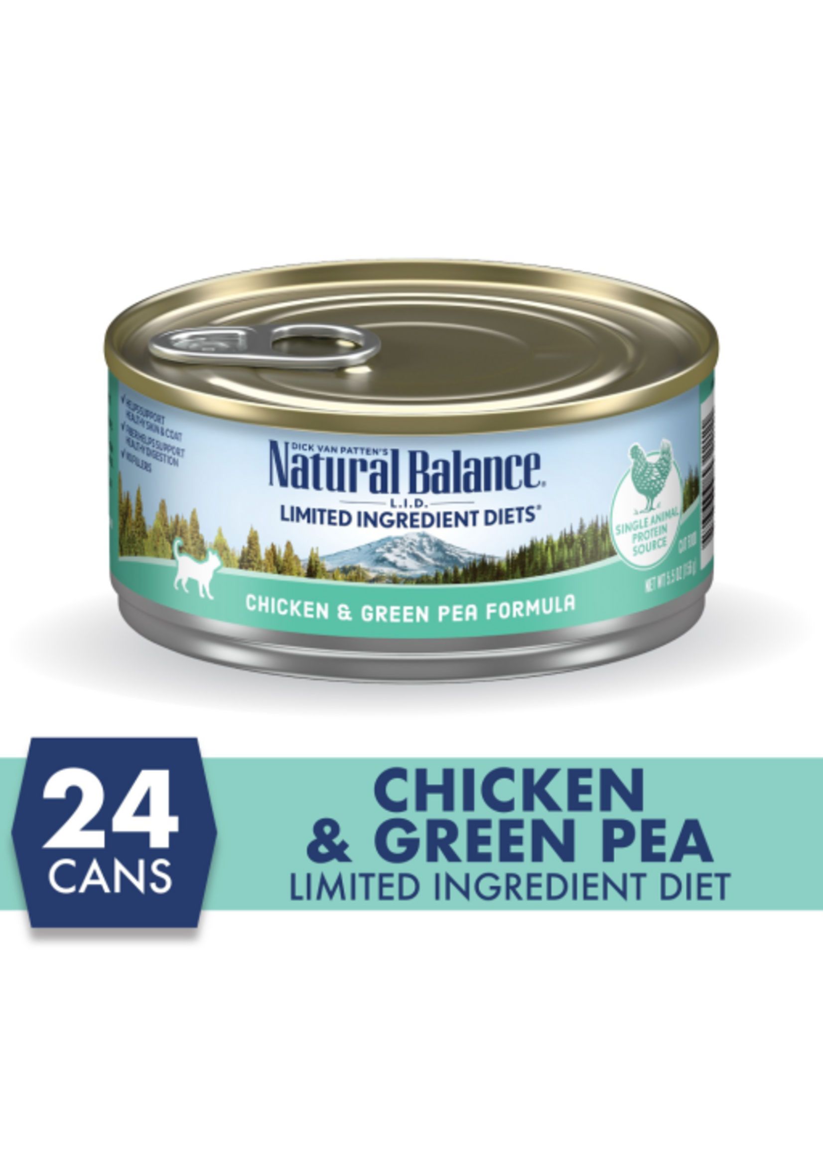 Natural Balance Natural Balance LID Chicken & Green Pea Wet Cat Food 5.5 Oz Cans, Case of 24