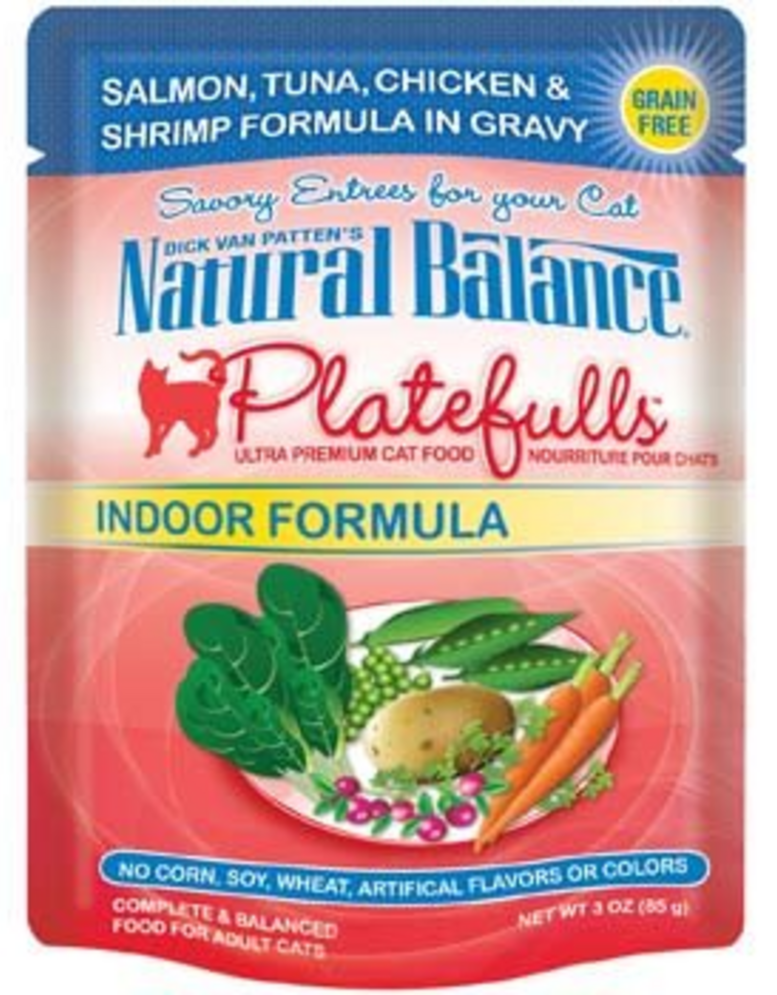 Natural Balance Natural Balance Platefulls Salmon Tuna Chicken & Shrimp Formula in Gravy Indoor 3 Oz.