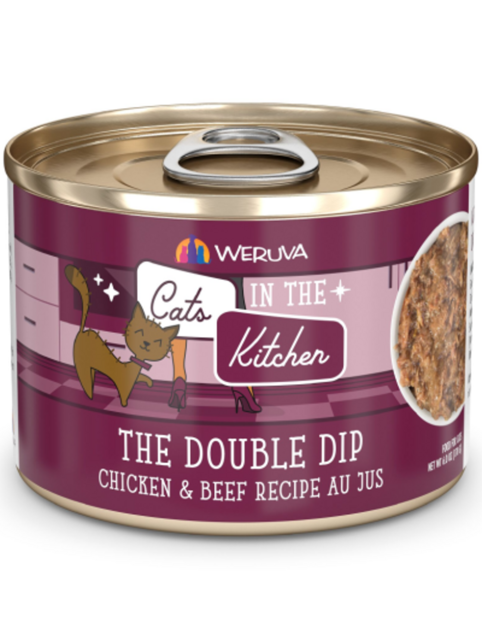 Weruva Weruva Cats in the Kitchen The Double Dip Chicken & Beef Au Jus Wet Cat Food  6 oz. Cans, Case of 24