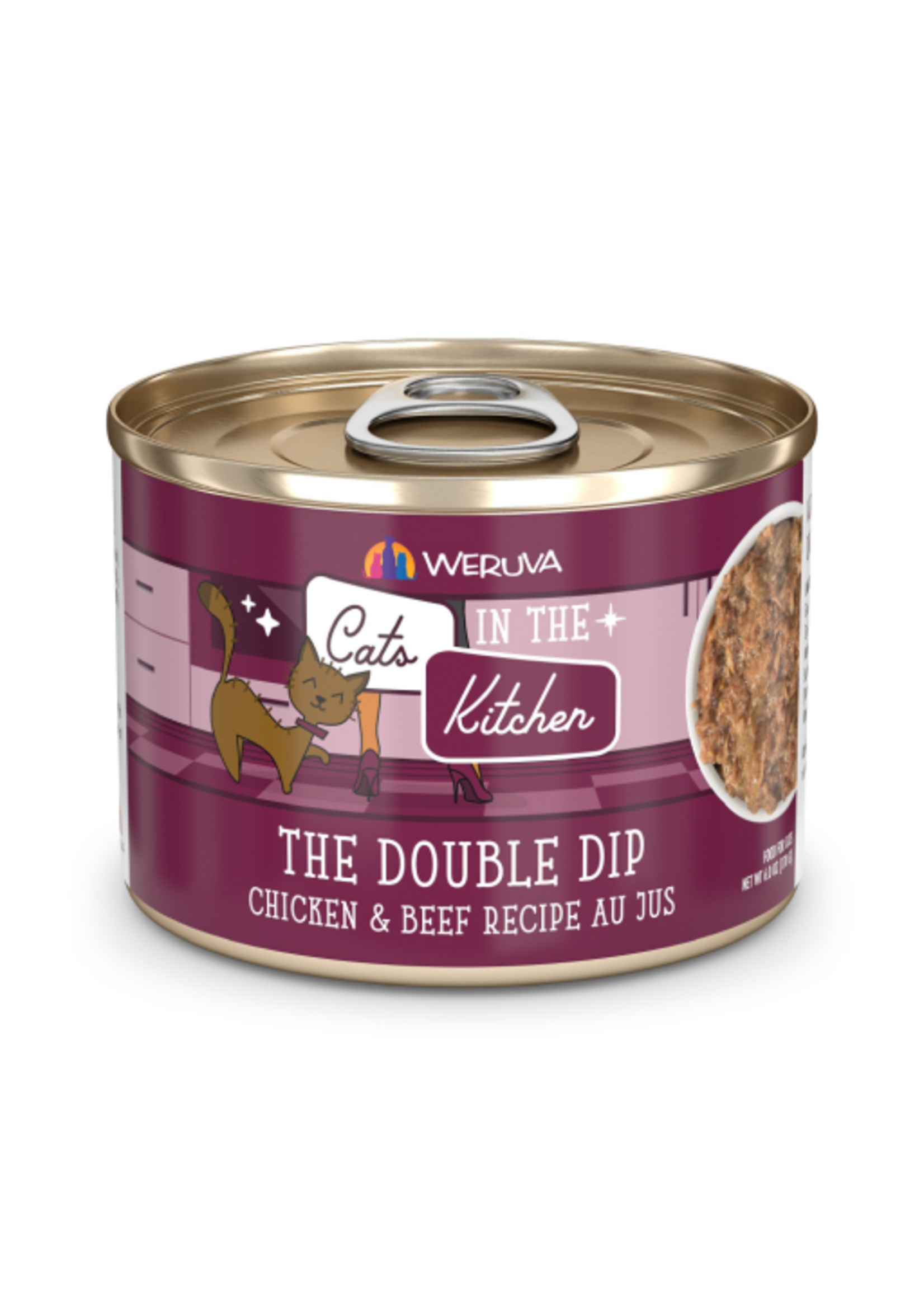 Weruva Weruva Cats in the Kitchen The Double Dip Chicken & Beef Au Jus Wet Cat Food  6 oz. Cans, Case of 24