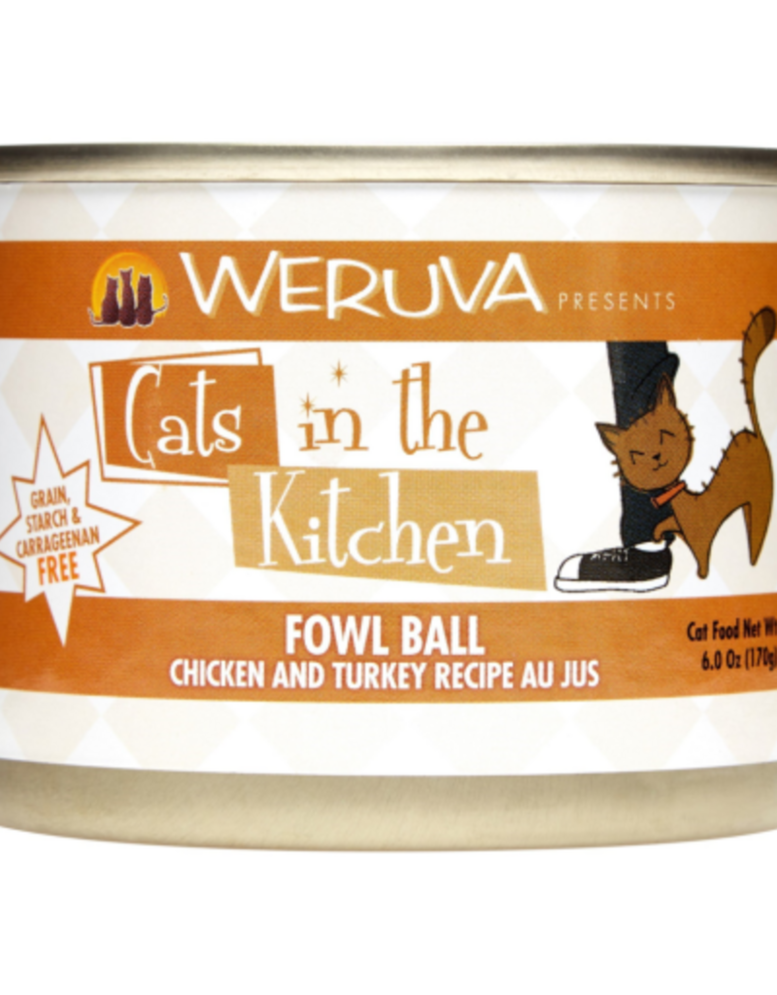 Weruva Weruva Cats in the Kitchen Fowl Ball Chicken & Turkey Au Jus Wet Cat Food  6 oz. Cans, Case of 24