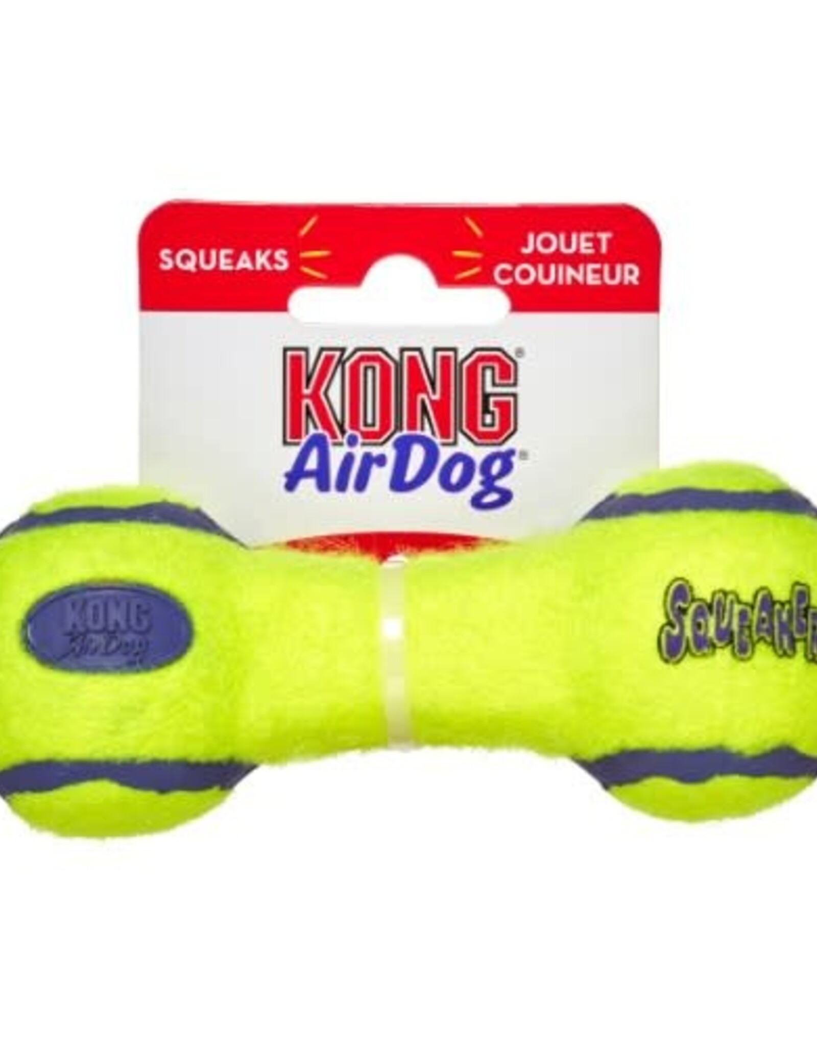 KONG KONG AirDog Squeaker Dumbbell Dog Toy - Small, Yellow