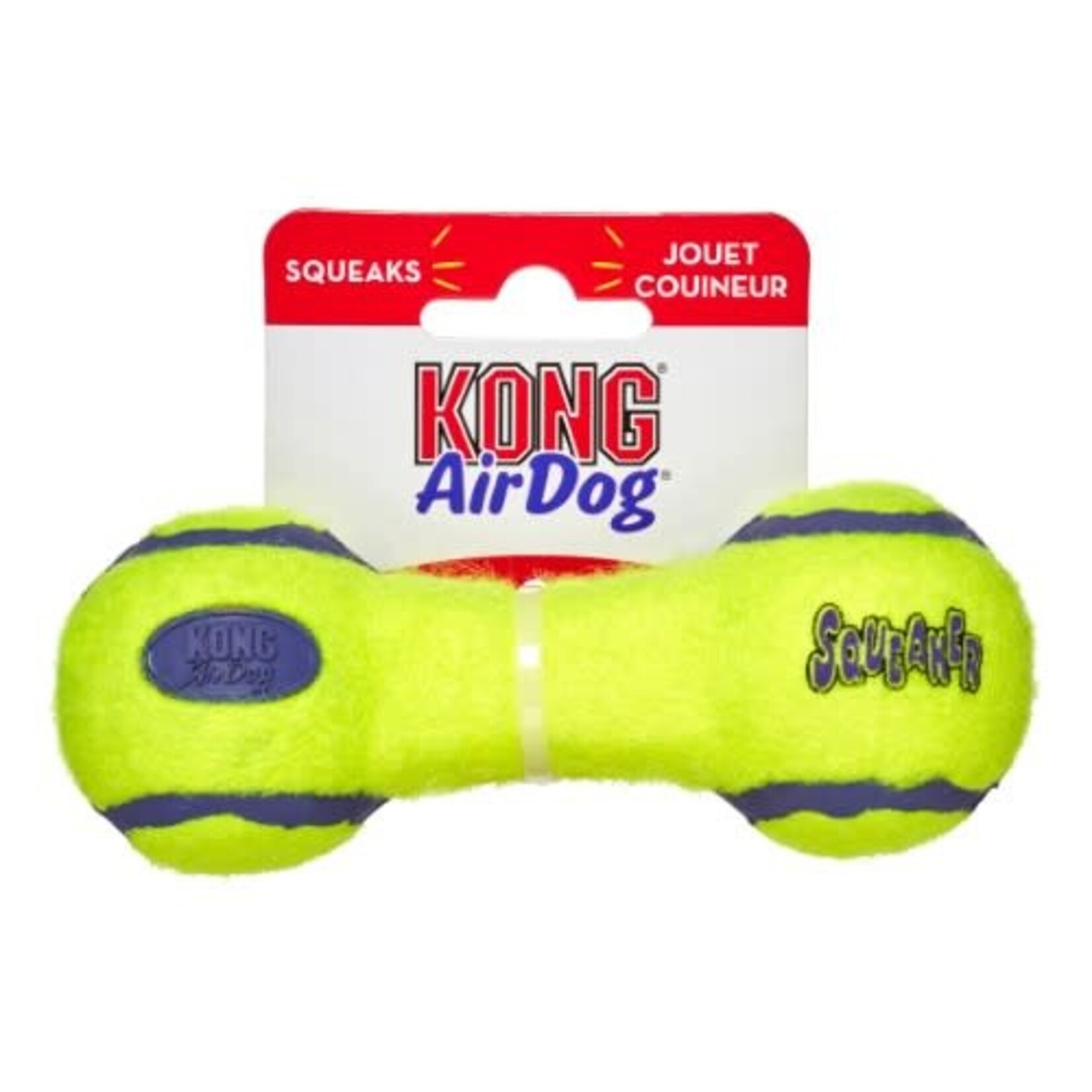 KONG KONG AirDog Squeaker Dumbbell Dog Toy - Small, Yellow