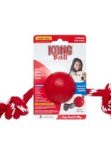 KONG KONG Ball W/Rope Dog Toy - Small, Red
