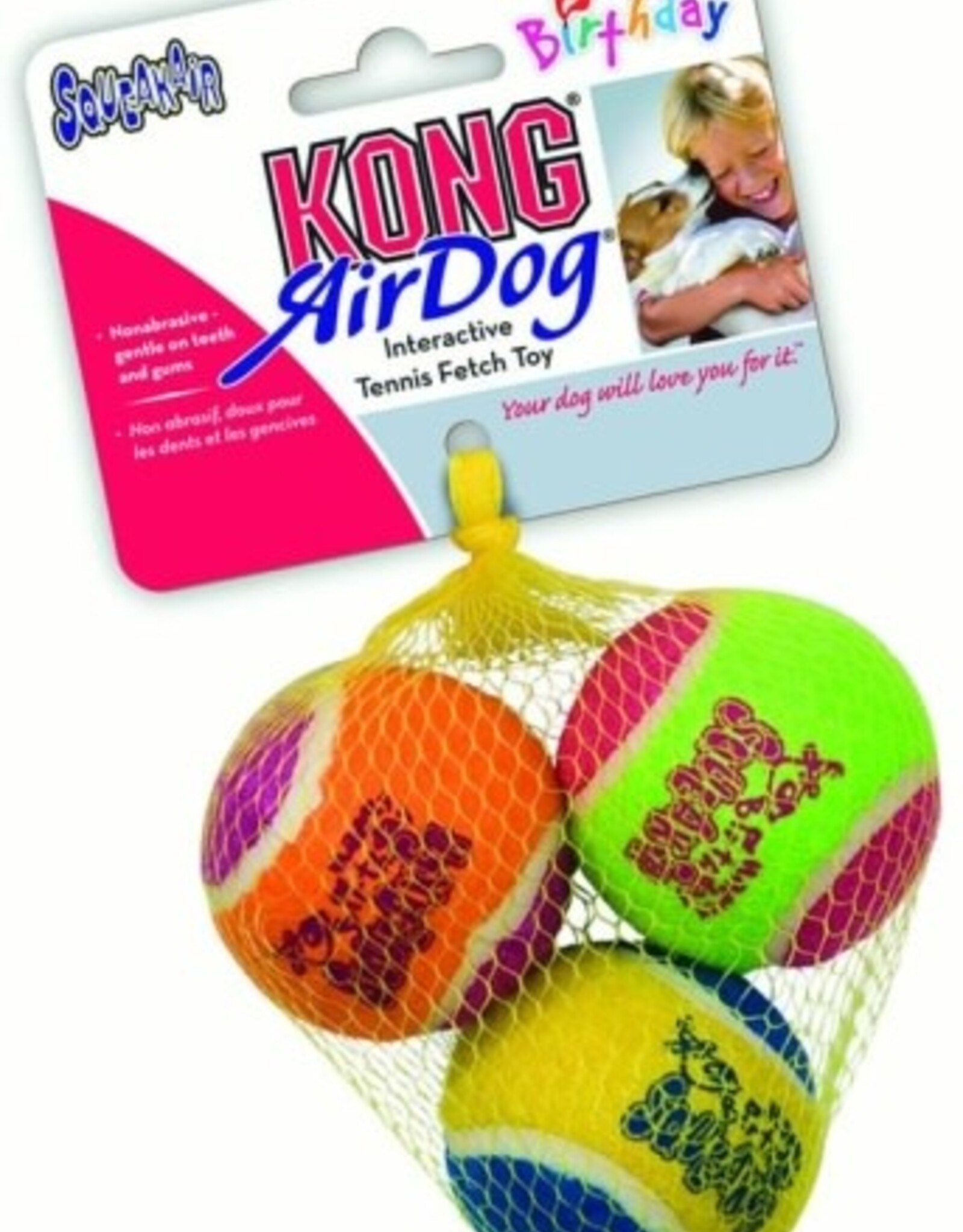 KONG KONG AirDog Squeakair Birthday Balls Dog Toy - Medium 3-Pack